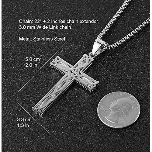 Collar Cruz Celta Infinito HZMAN Acero Inoxidable 55.88 cm