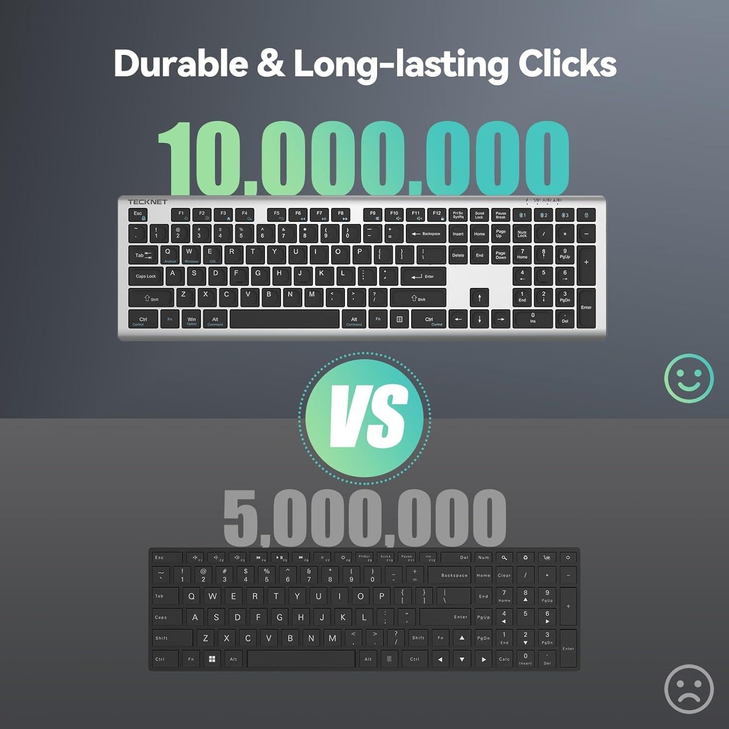 Teclado Bluetooth Recargable TECKNET TK-KB005 Ultra Delgado