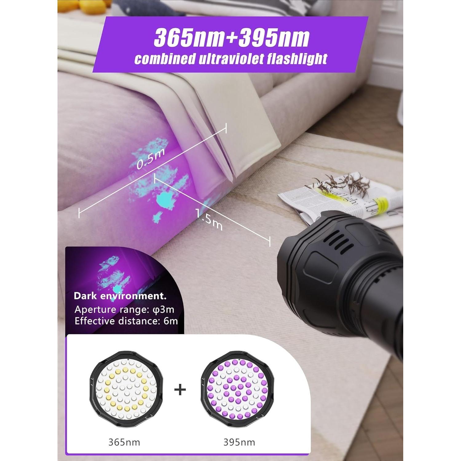 Linterna UV Recargable Minorz CL4000 365-395nm 51 LEDs