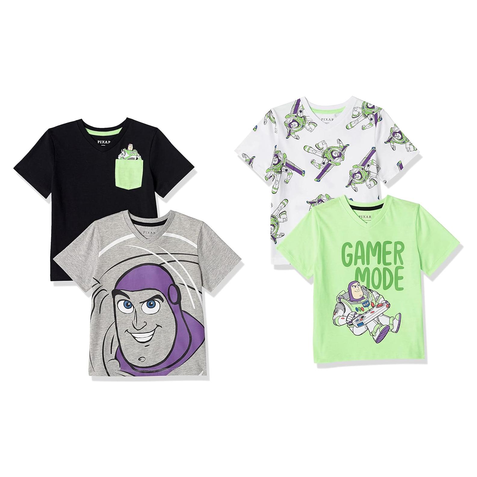 Camisetas de Manga Corta Amazon Essentials para Niños - Paquete de 4
