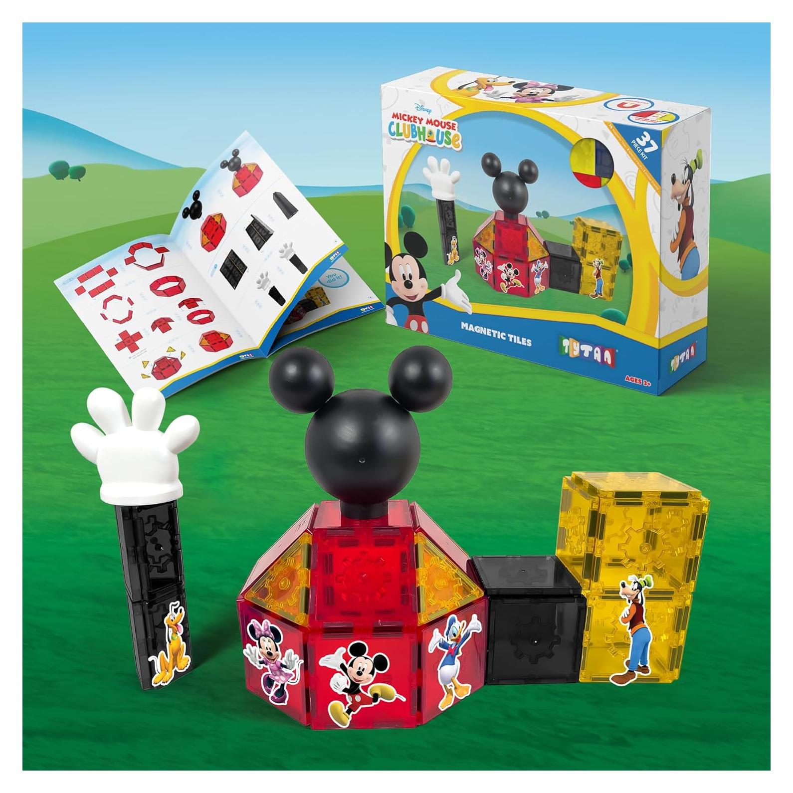 Tytan Official Disney Licensed Mickey Mouse Clubhouse Magnetic Tile Set – 37-Piece