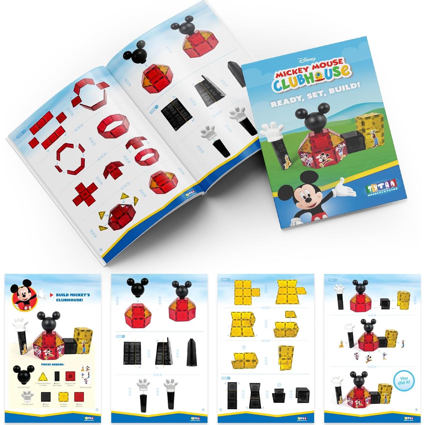 Tytan Official Disney Licensed Mickey Mouse Clubhouse Magnetic Tile Set – 37-Piece
