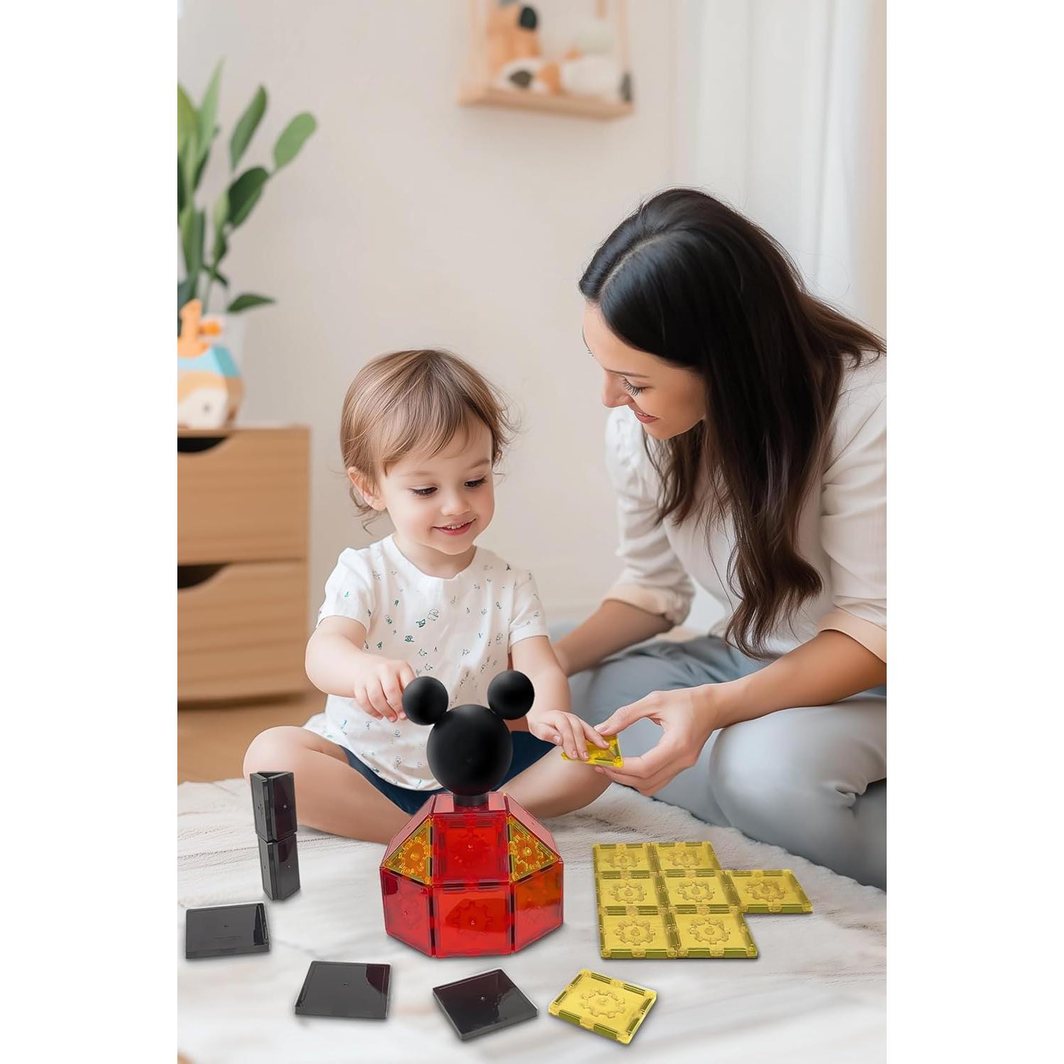 Tytan Official Disney Licensed Mickey Mouse Clubhouse Magnetic Tile Set – 37-Piece