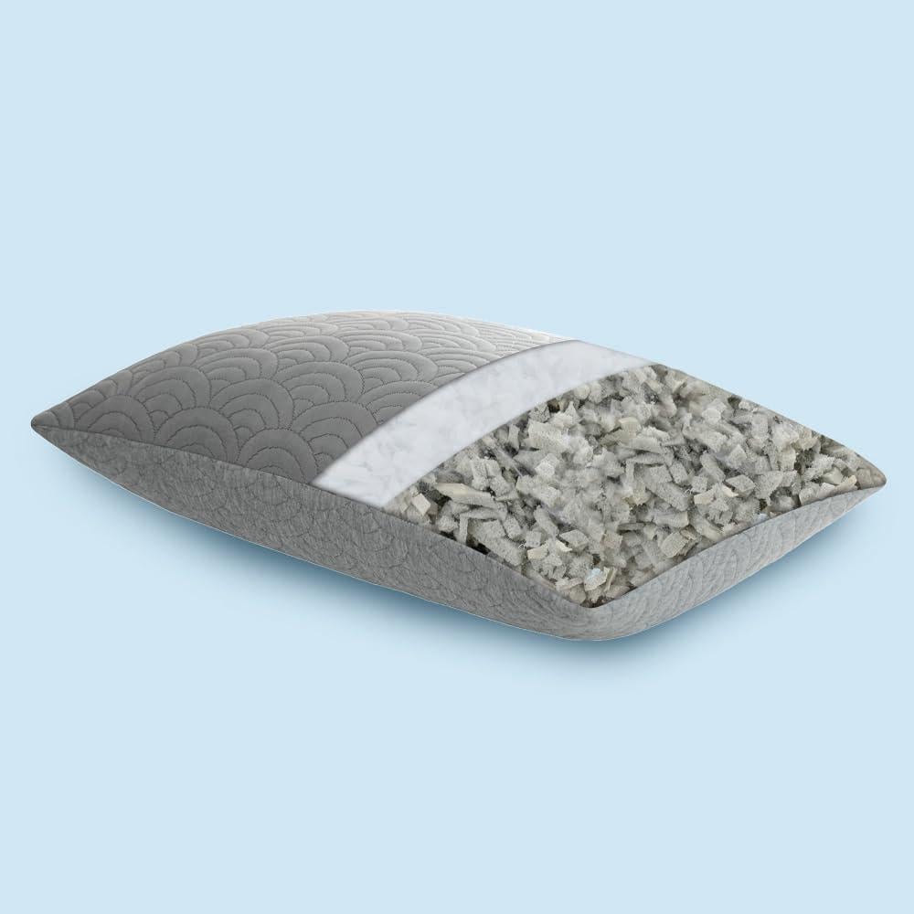 Juego de 2 almohadas viscoelásticas ajustables MOLCLCUY gris