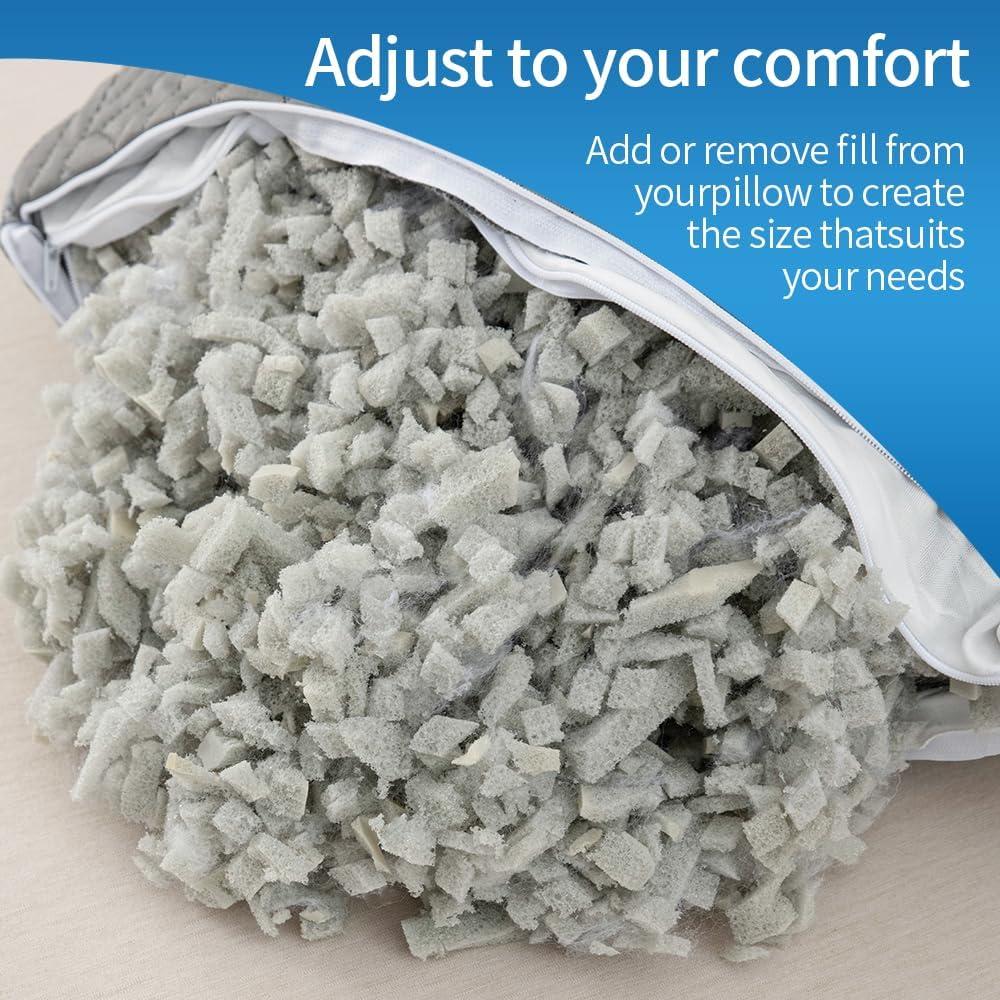 Juego de 2 almohadas viscoelásticas ajustables MOLCLCUY gris