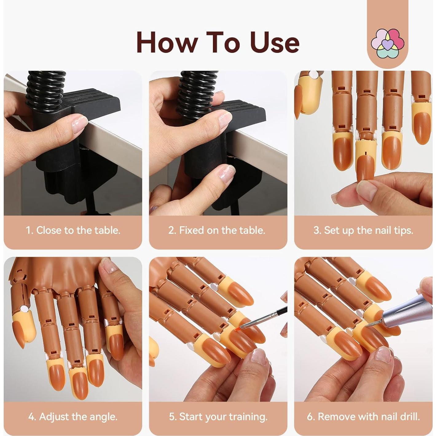 Mano de Práctica para Uñas Acrílicas Saviland 2025 Antideslizante