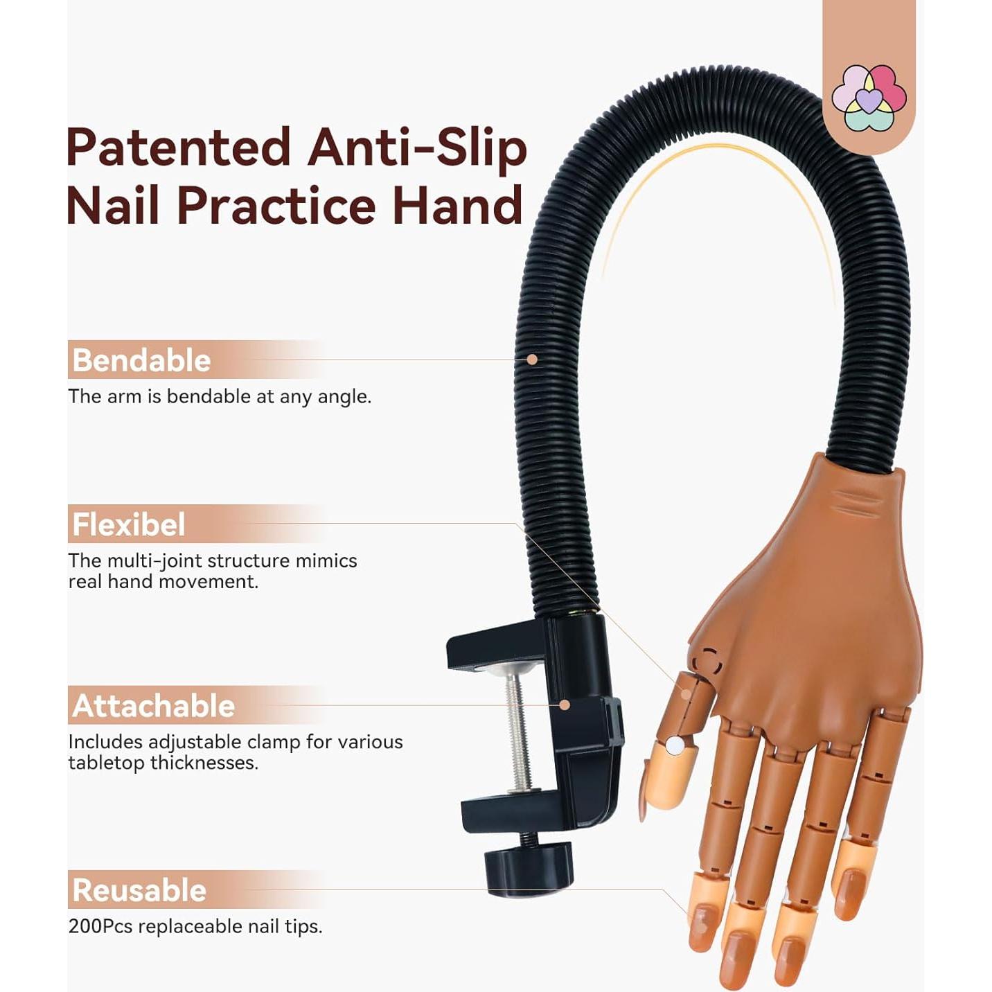 Mano de Práctica para Uñas Acrílicas Saviland 2025 Antideslizante