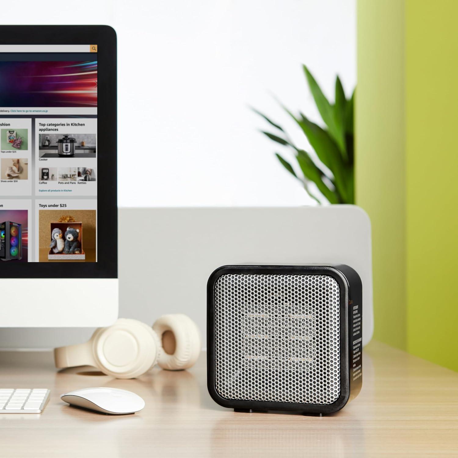 Calentador de Cerámica Amazon Basics 500W Portátil Negro