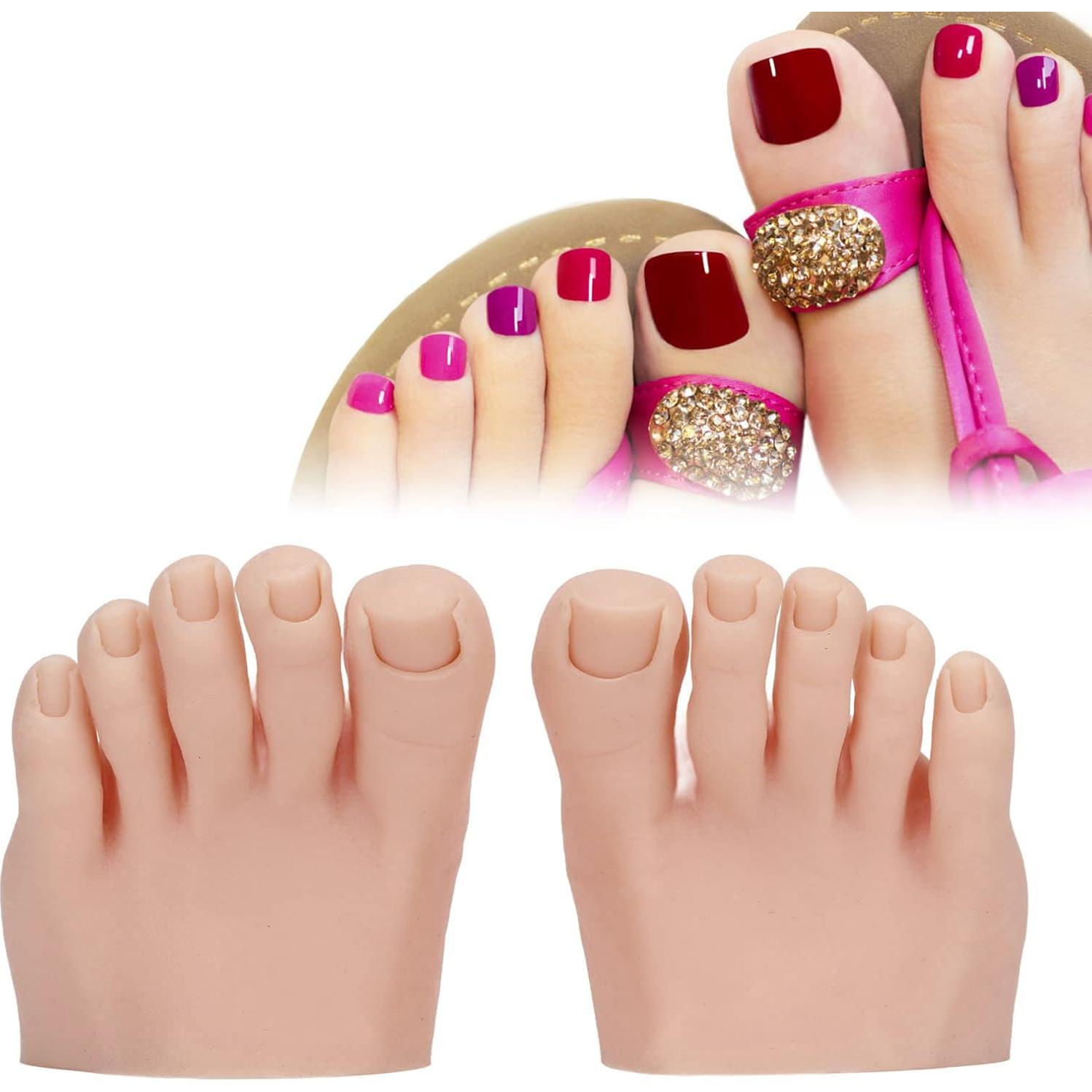 Modelo de Pie de Silicona Ejoyous para Práctica de Uñas - Mediano