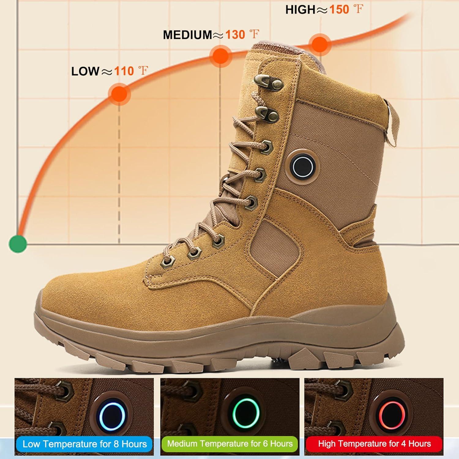 Botas Calentadas Eléctricas Loowoko Unisex Impermeables 3 Niveles