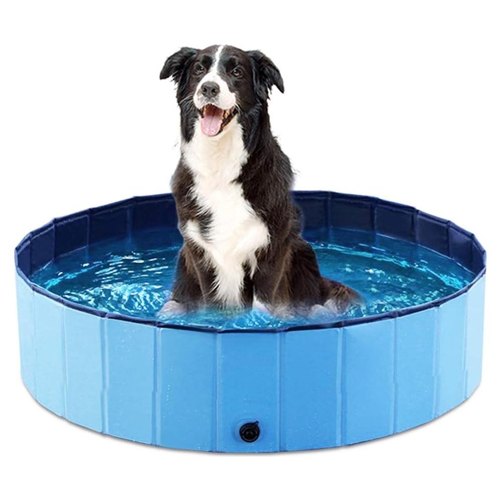 Piscina Plegable para Perros Jasonwell 81 cm Azul Antideslizante