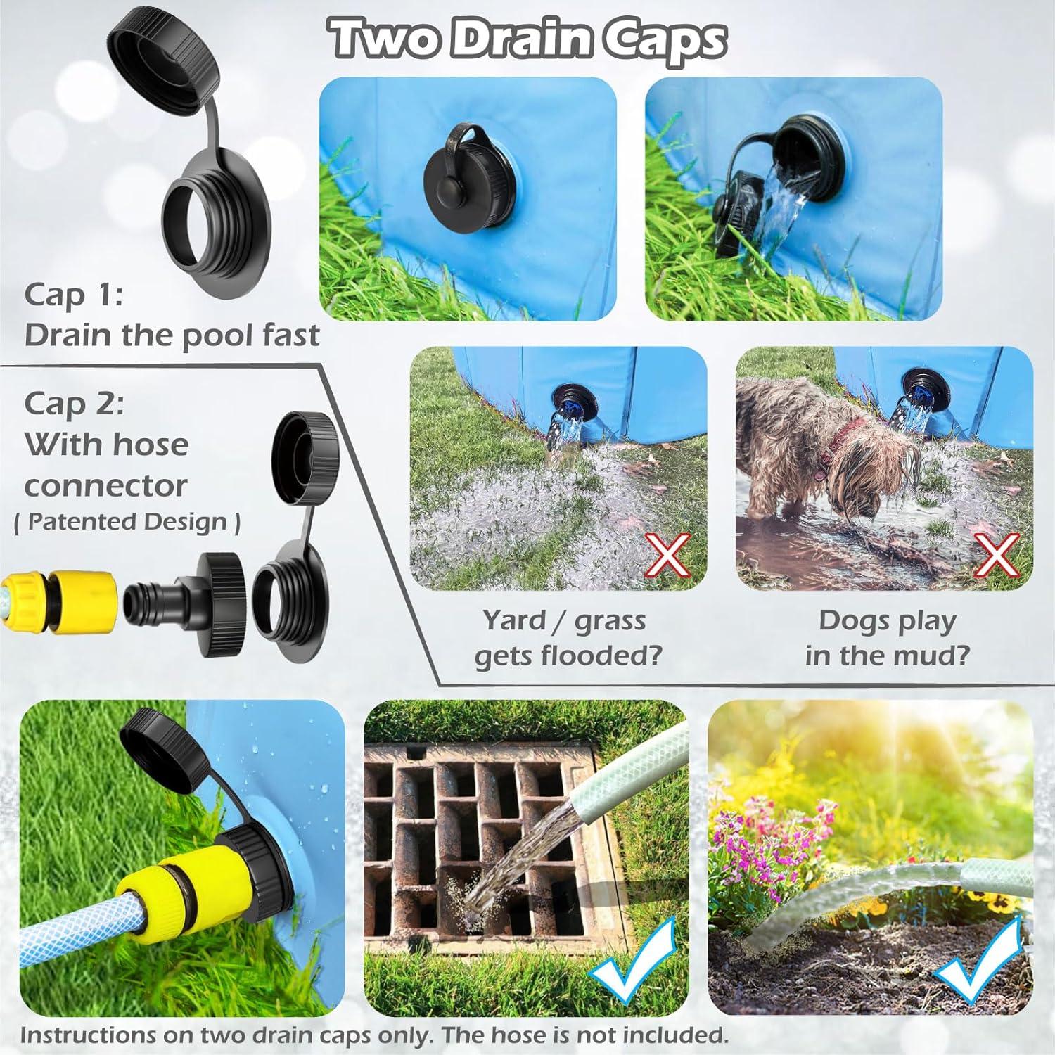 Piscina Plegable para Perros Jasonwell 81 cm Azul Antideslizante