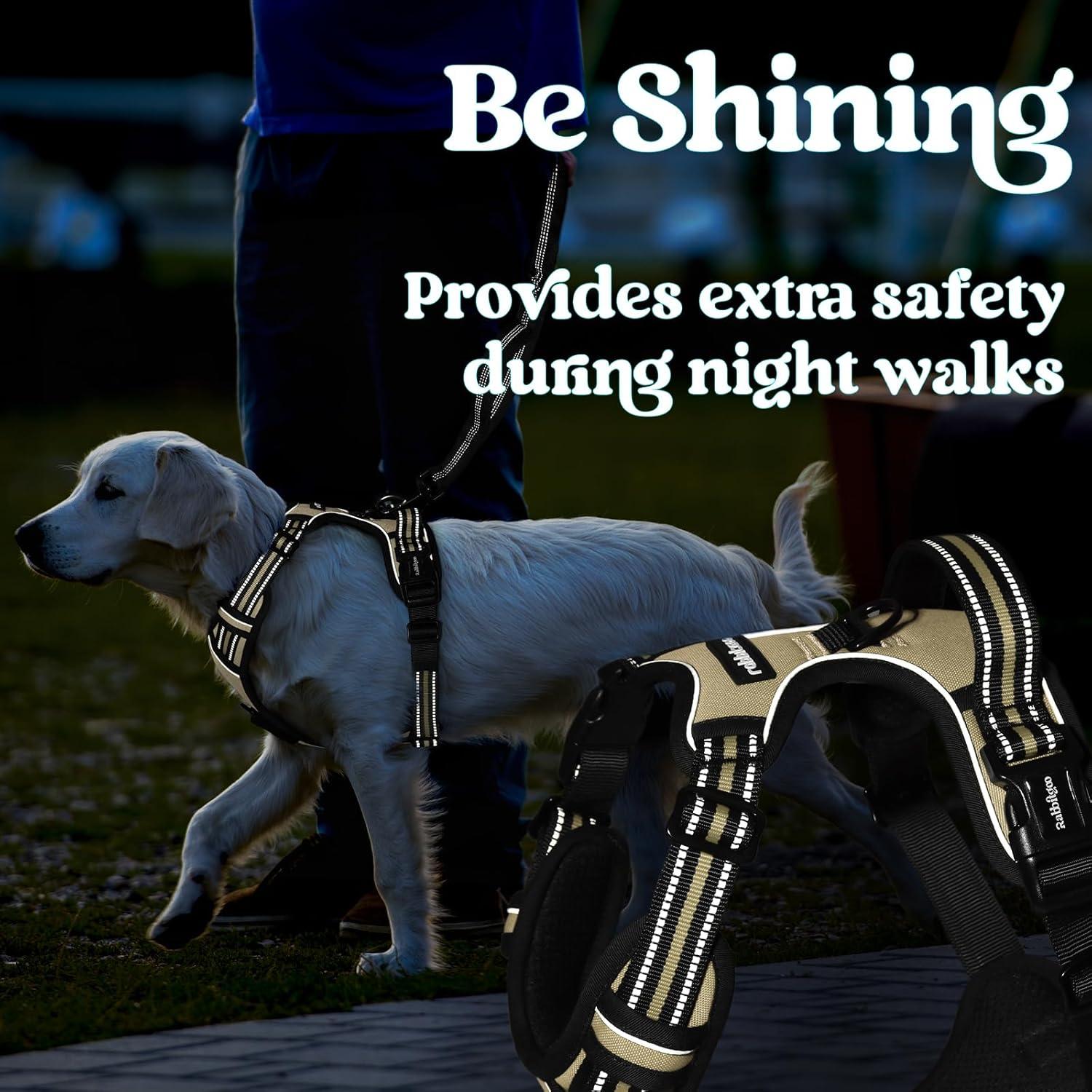 Arnés para Perros Rabbitgoo Pequeño Beige Ajustable Sin Tirones