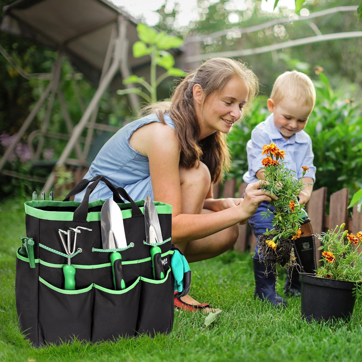 Juego de Herramientas de Jardín OUUTMEE 9 Piezas Acero Inoxidable