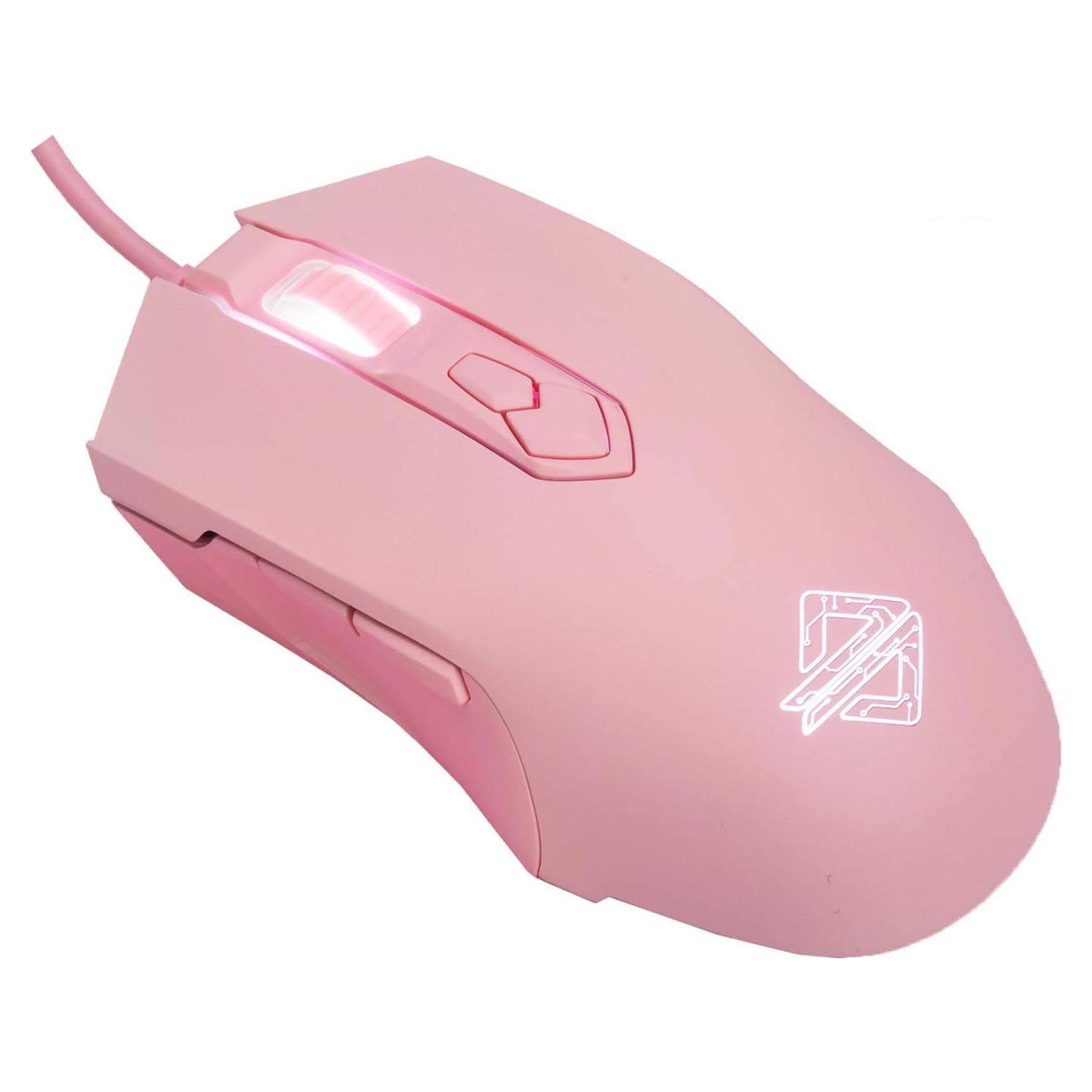 Ratón Gaming RGB Lomiluskr AJ52, 7 Botones, 200-4800 DPI, Rosa