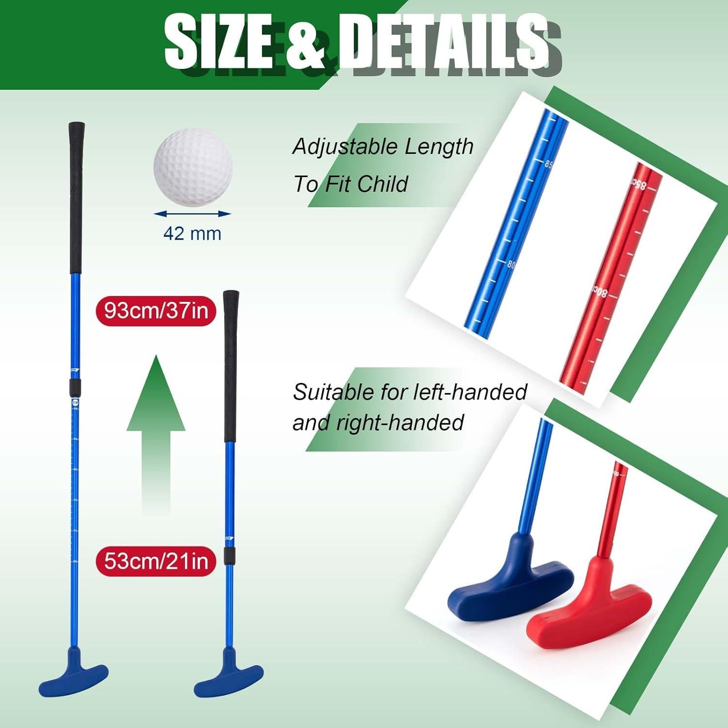 Juego de Putting Mini Golf Lenwen con 2 Putter Ajustables y 10 Pelotas