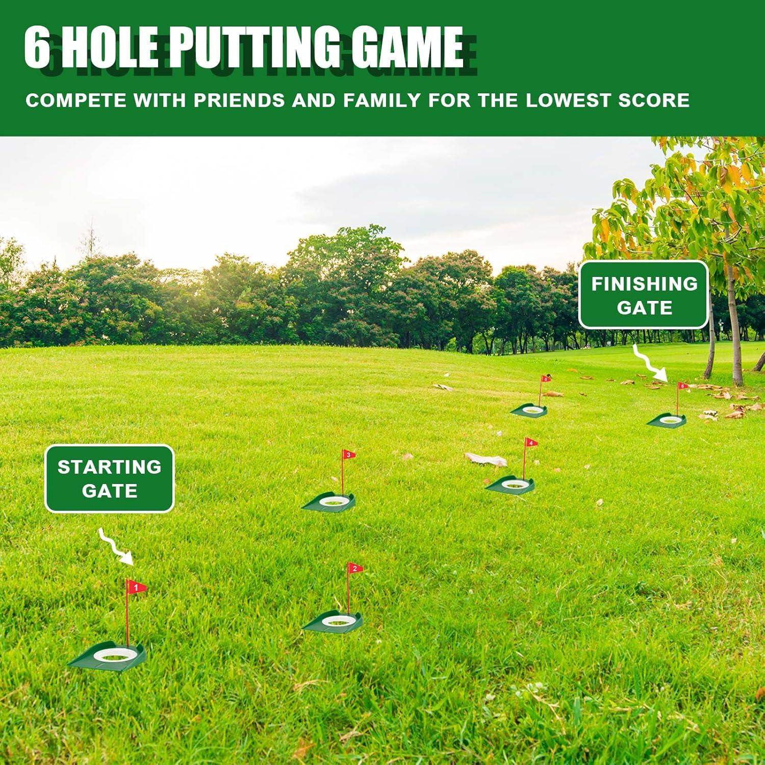 Juego de Putting Mini Golf Lenwen con 2 Putter Ajustables y 10 Pelotas