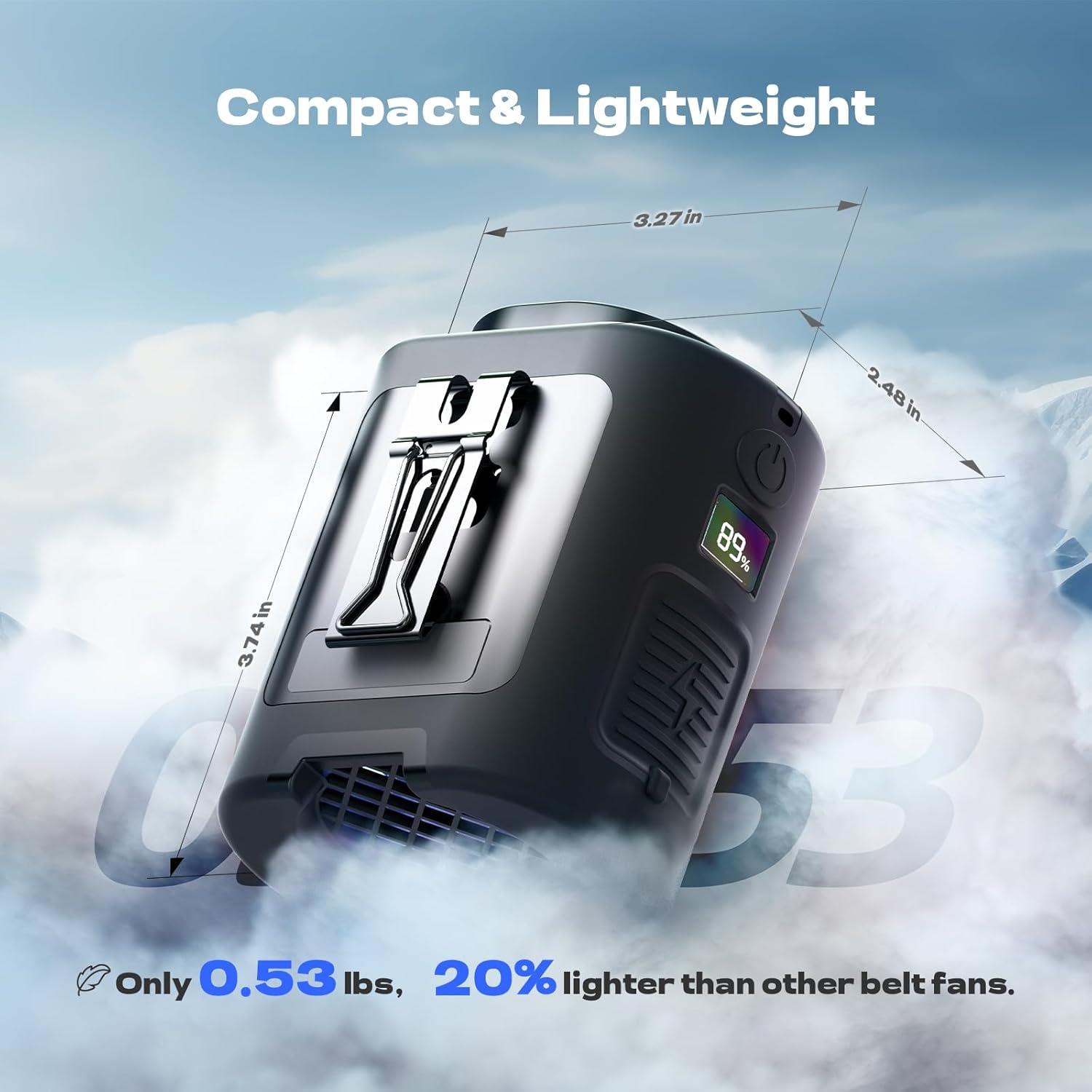 Ventilador de Cintura Portátil Gewanolla K100 4 Velocidades 13000 RPM