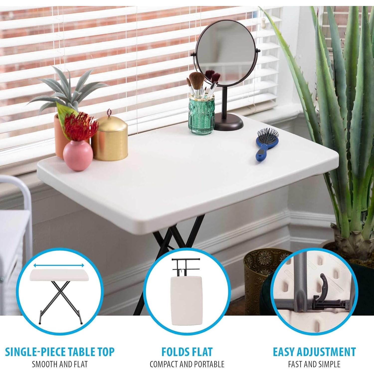 Mesa portátil plegable ajustable Lifetime 76 cm Almendra