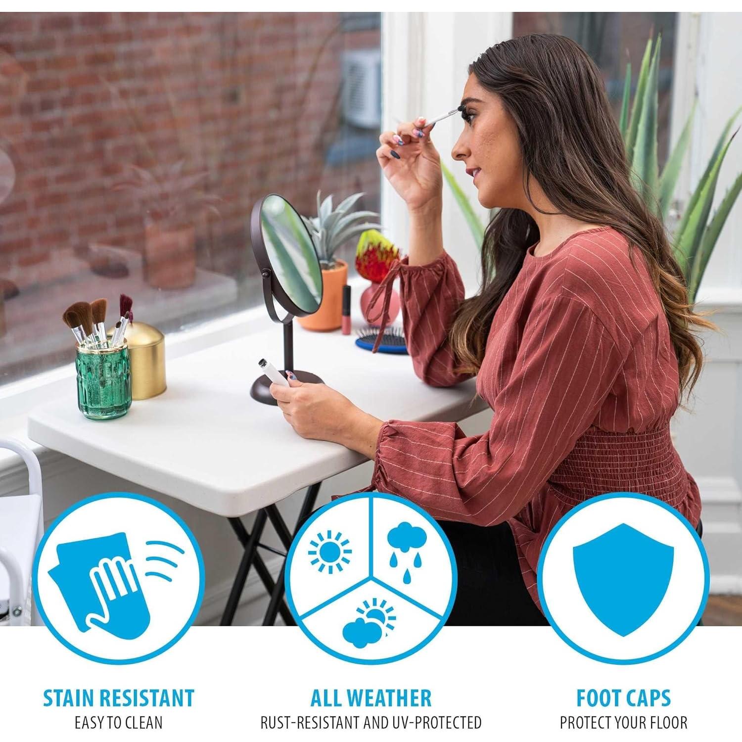 Mesa portátil plegable ajustable Lifetime 76 cm Almendra