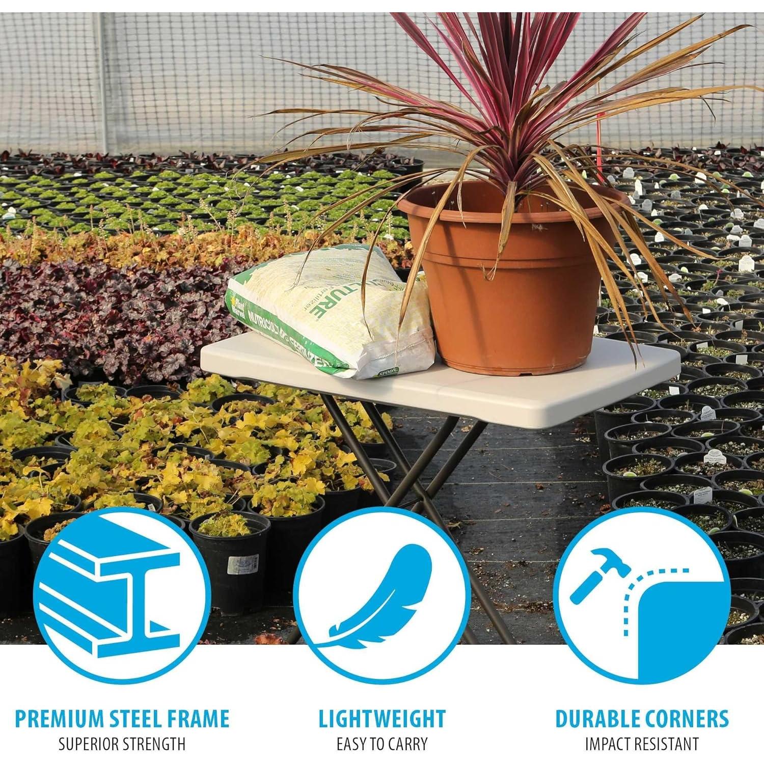 Mesa portátil plegable ajustable Lifetime 76 cm Almendra