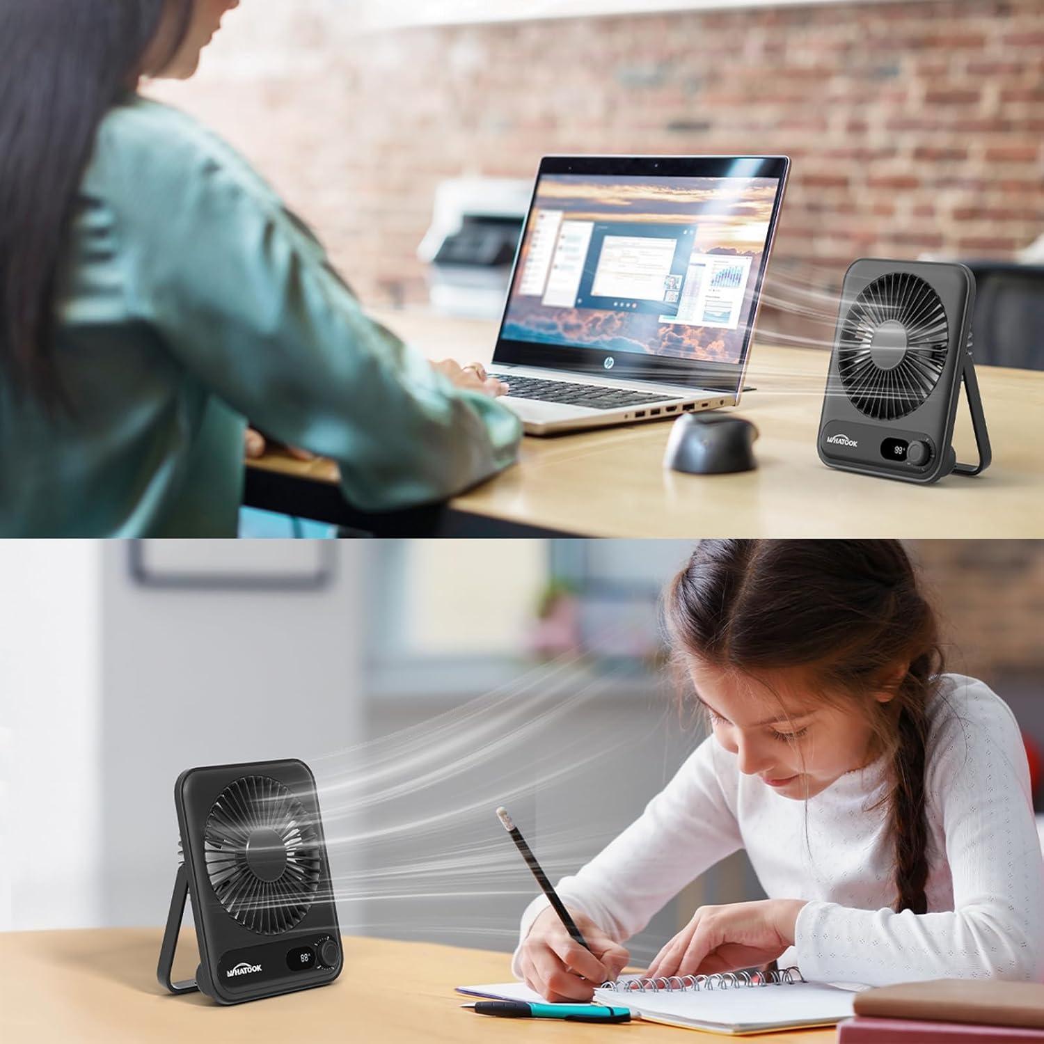 Ventilador de Escritorio Portátil WHATOOK 2000mAh Silencioso