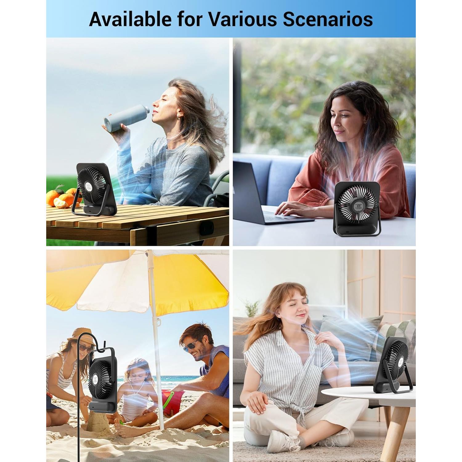 Ventilador de Escritorio Portátil WHATOOK 2000mAh Silencioso