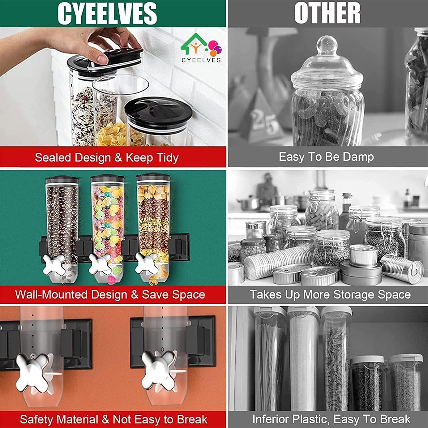 Dispensador de Comida Triple Cyeelves 4.5L Montado en Pared