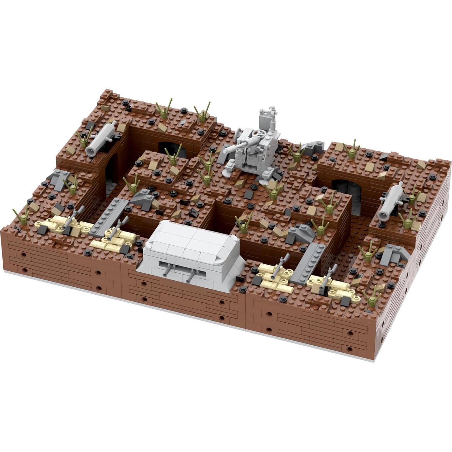 Conjunto de Bloques MOOXI Fortificaciones WWII 1351 Piezas