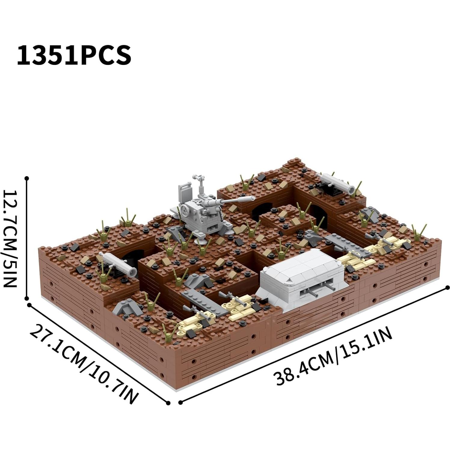 Conjunto de Bloques MOOXI Fortificaciones WWII 1351 Piezas