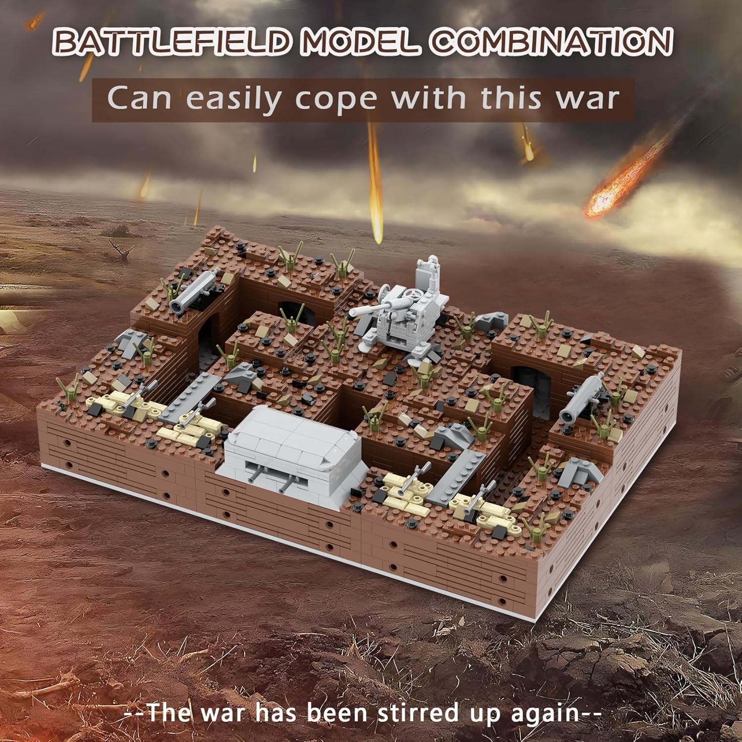 Conjunto de Bloques MOOXI Fortificaciones WWII 1351 Piezas