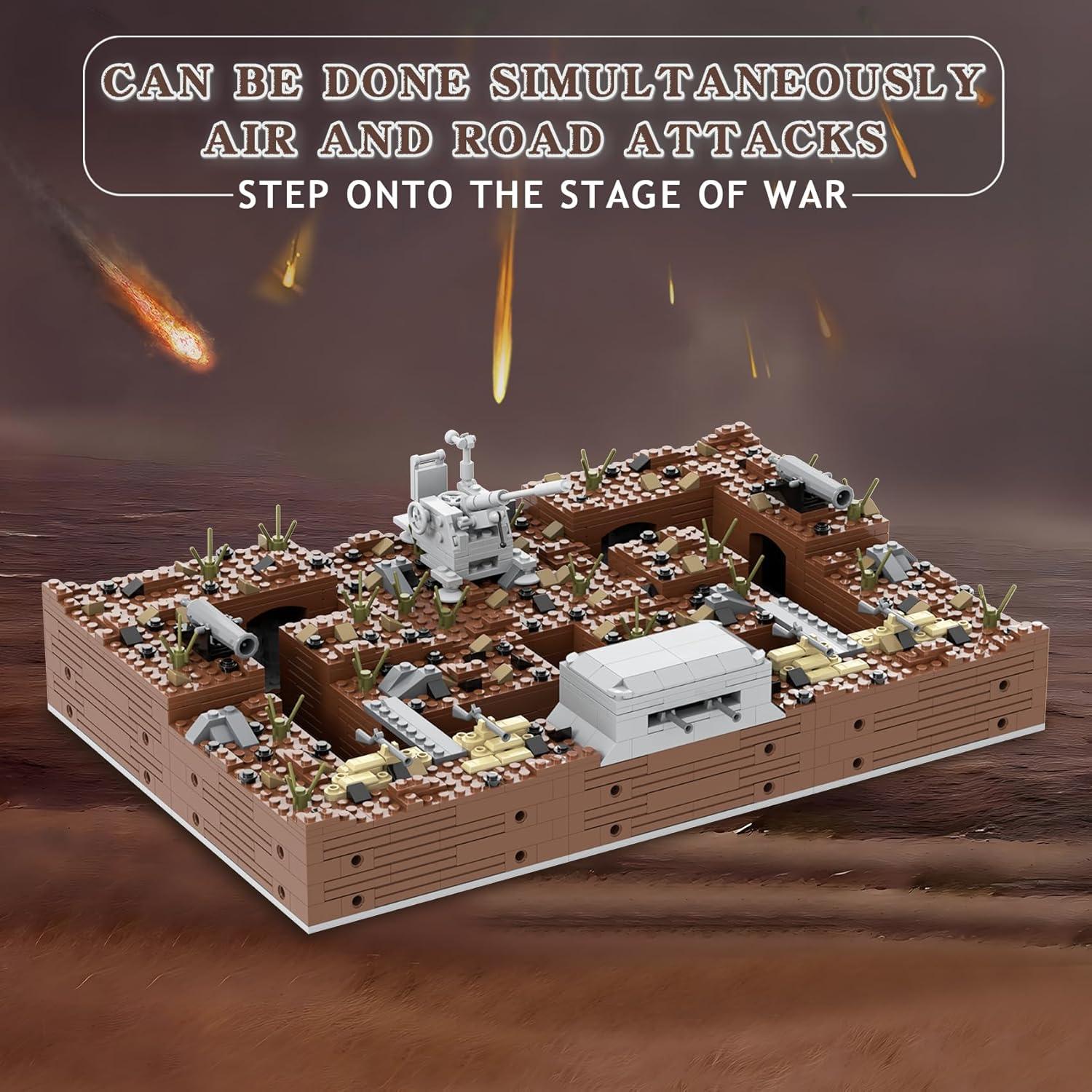 Conjunto de Bloques MOOXI Fortificaciones WWII 1351 Piezas