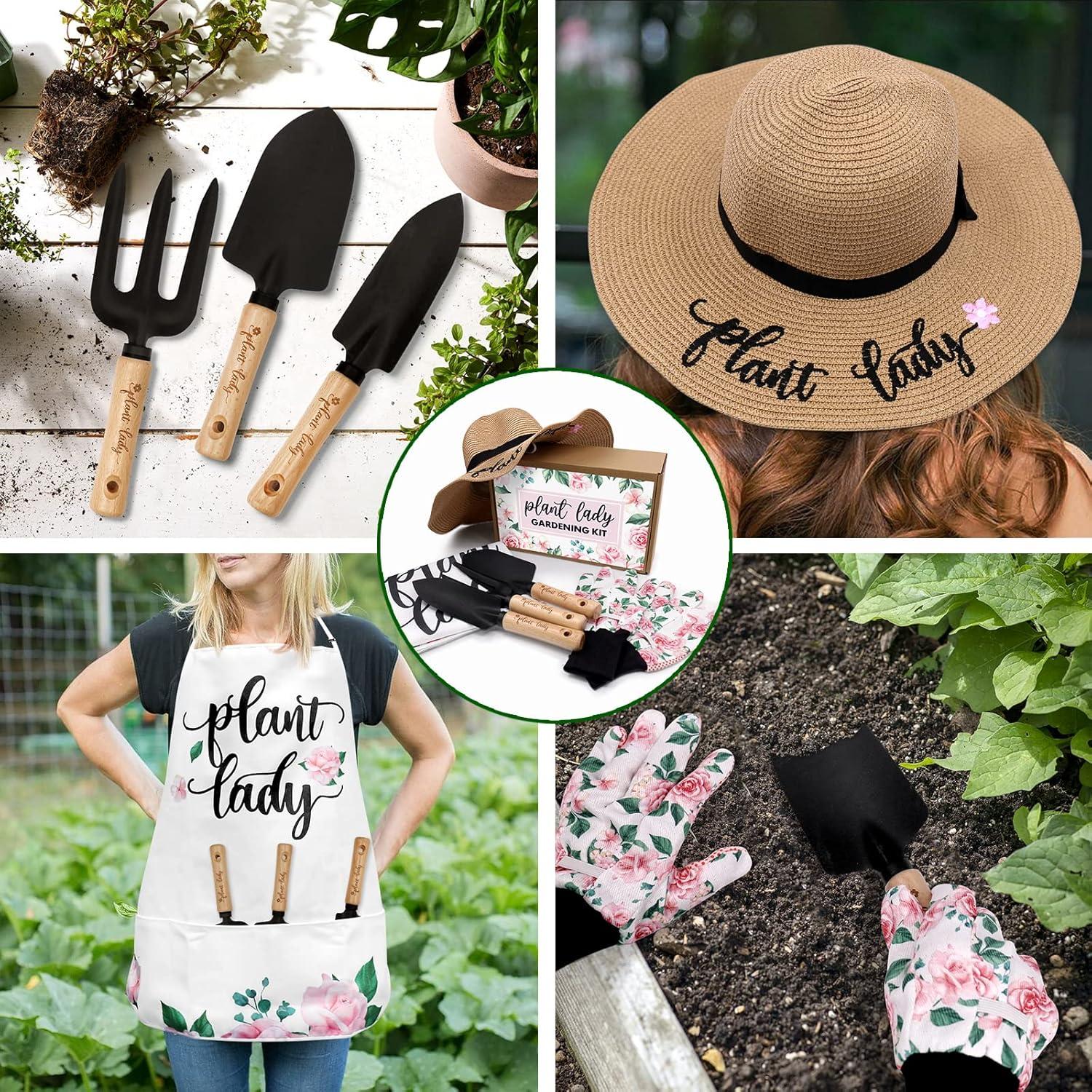 Kit de Jardinería Percozzi para Mujeres con Sombrero y Guantes