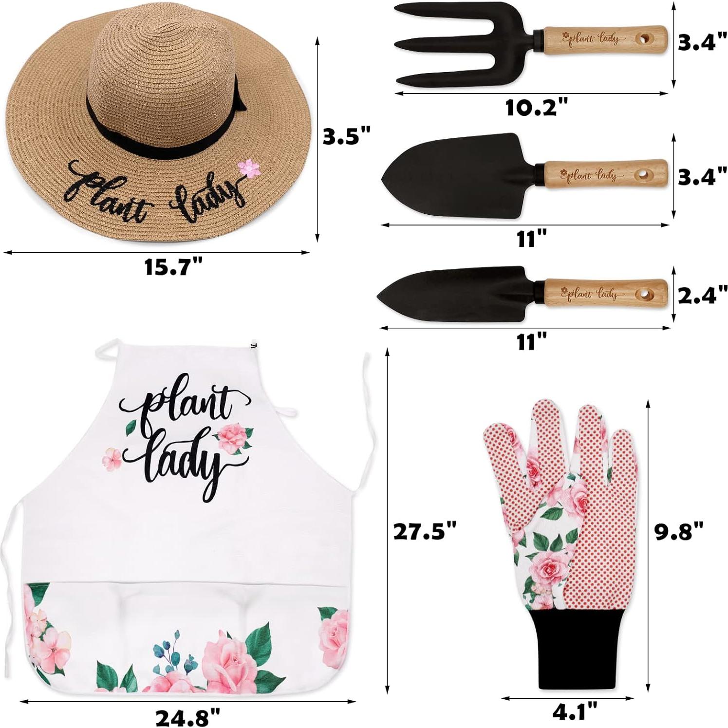 Kit de Jardinería Percozzi para Mujeres con Sombrero y Guantes