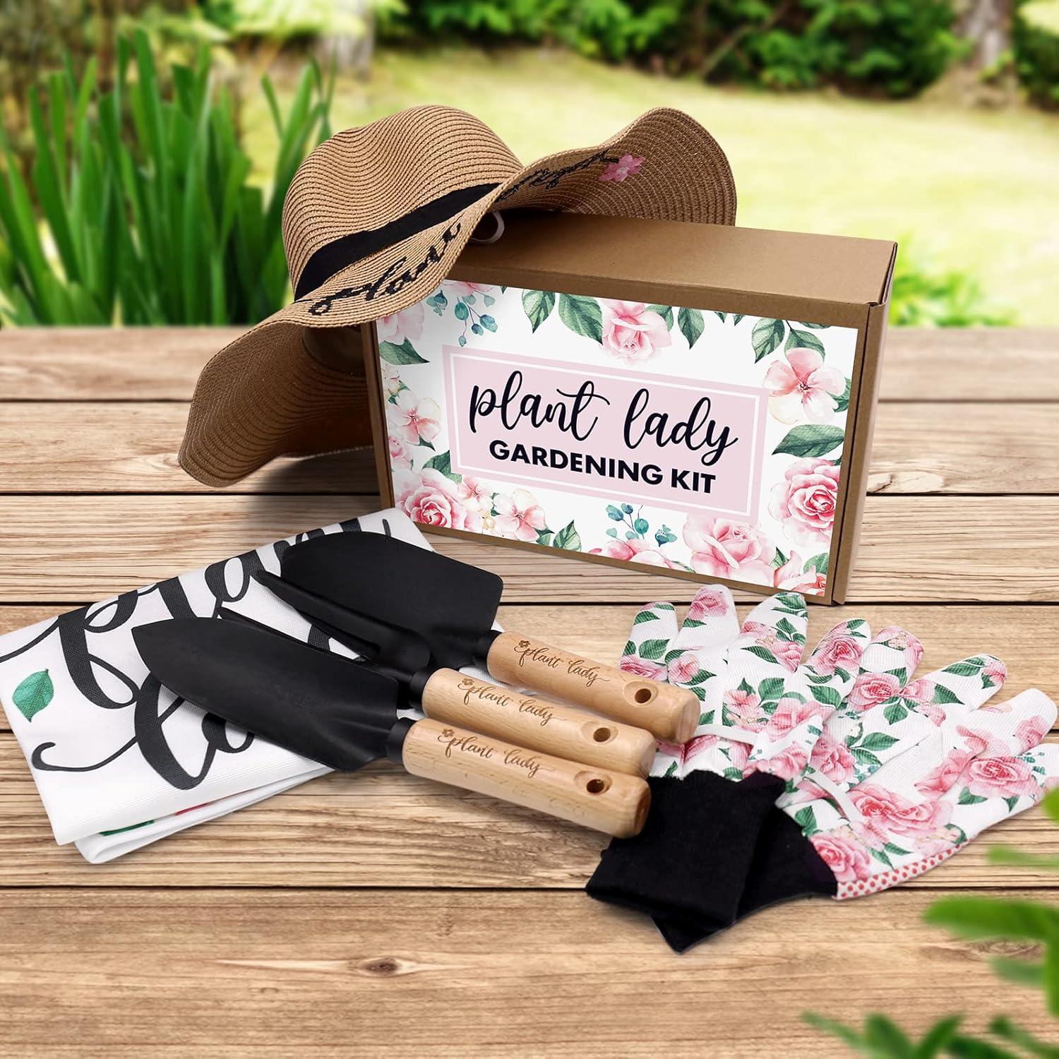 Kit de Jardinería Percozzi para Mujeres con Sombrero y Guantes