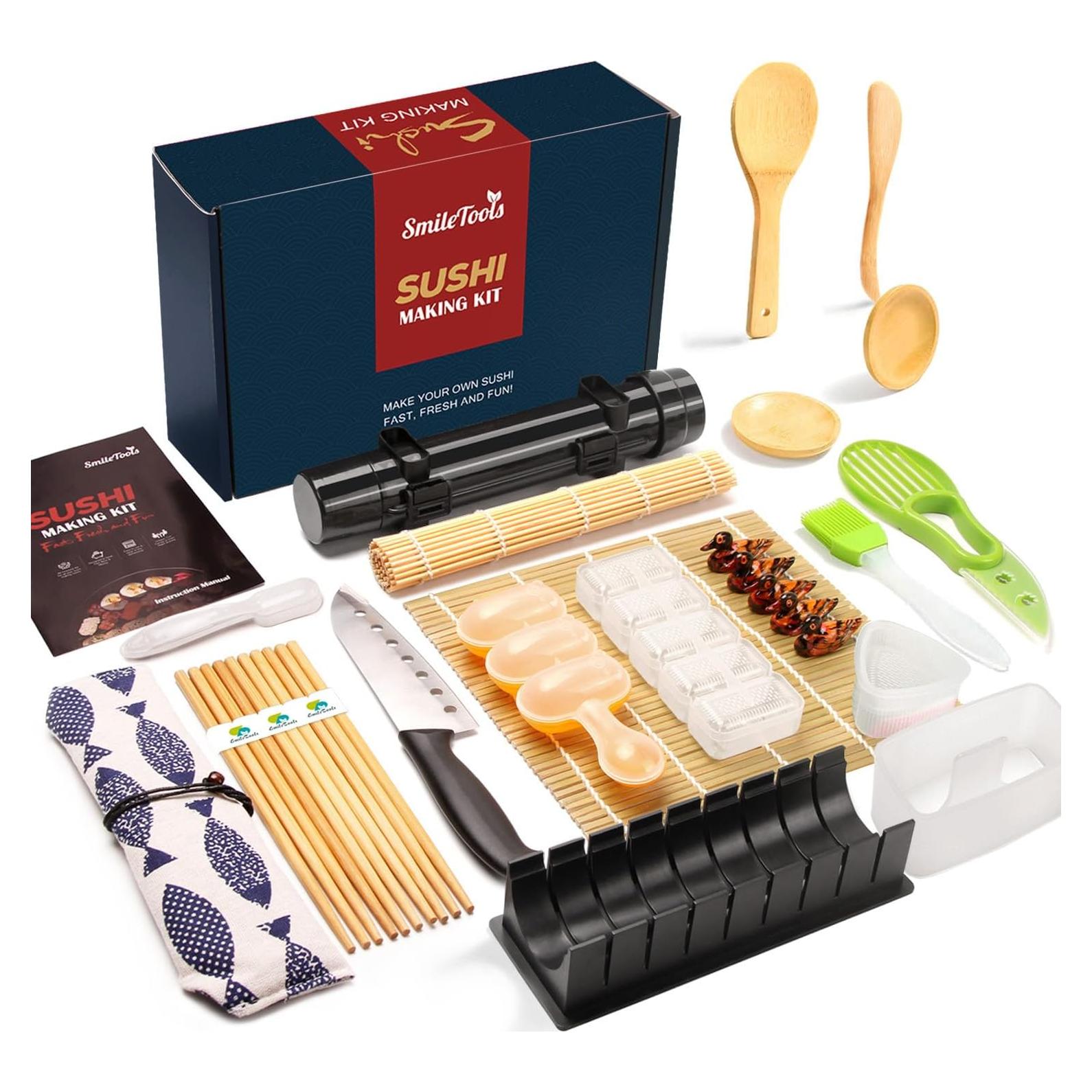 Kit de Hacer Sushi 28 en 1 SmileTools - Herramientas de Bambú