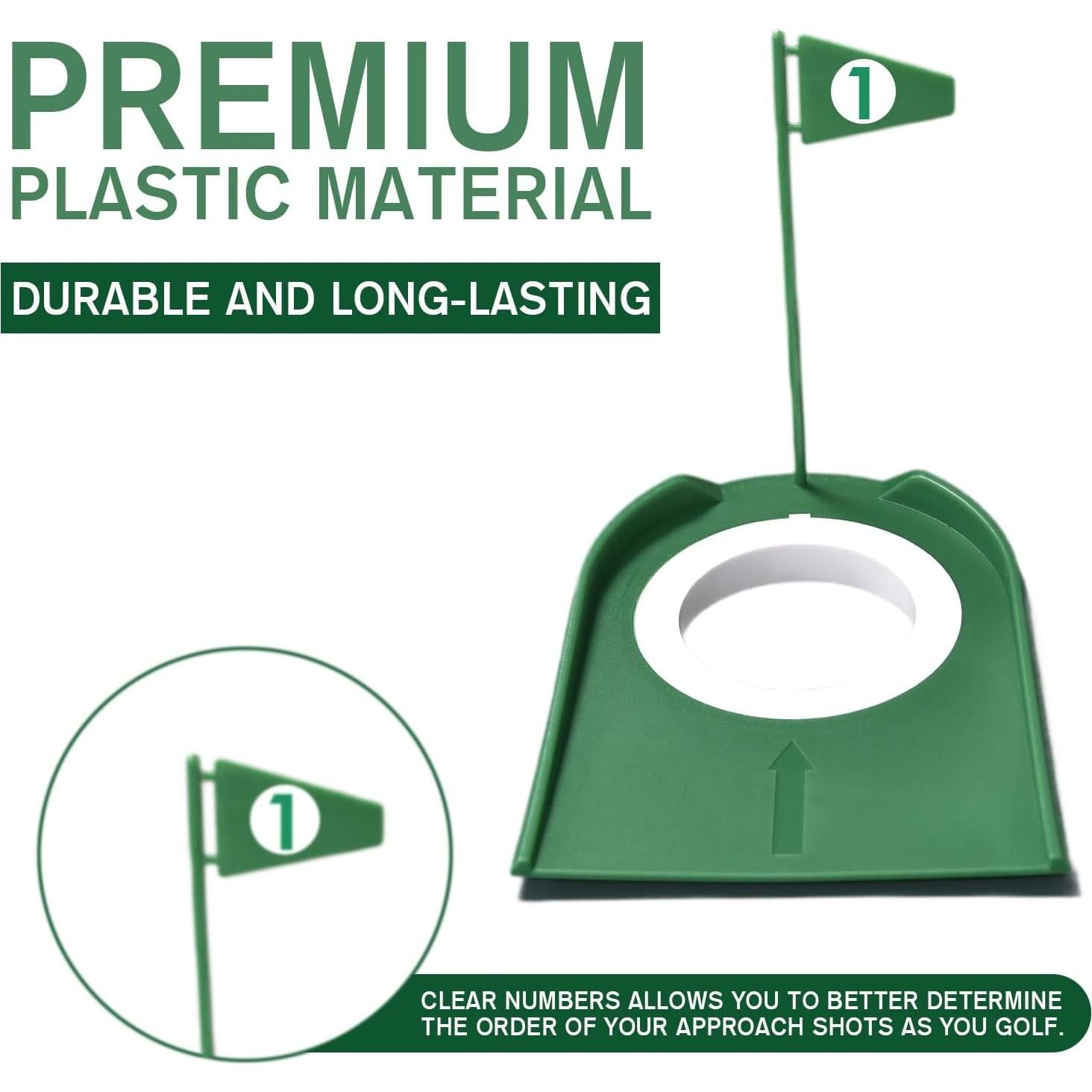 Paquete de 9 tazas de putting de golf Shu-Ran con banderas