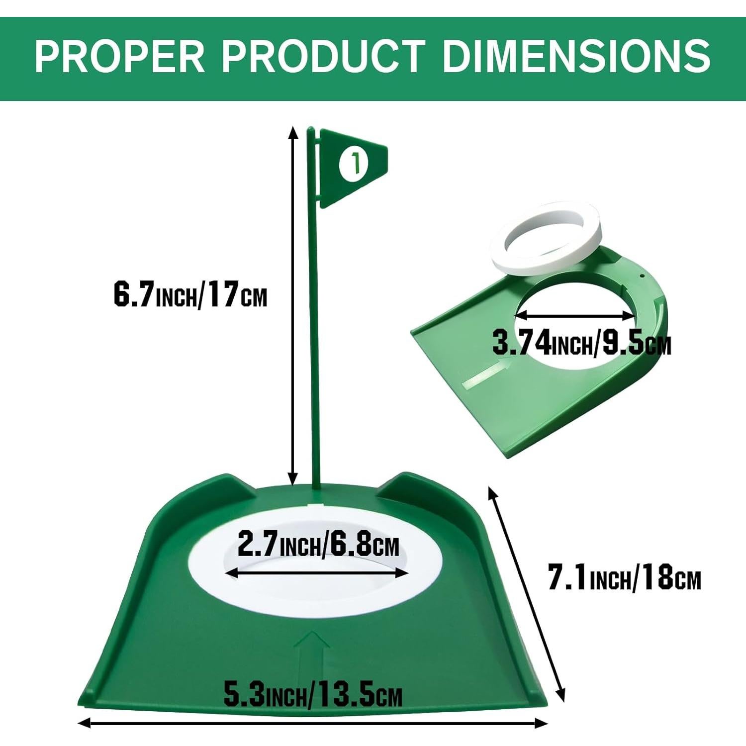 Paquete de 9 tazas de putting de golf Shu-Ran con banderas