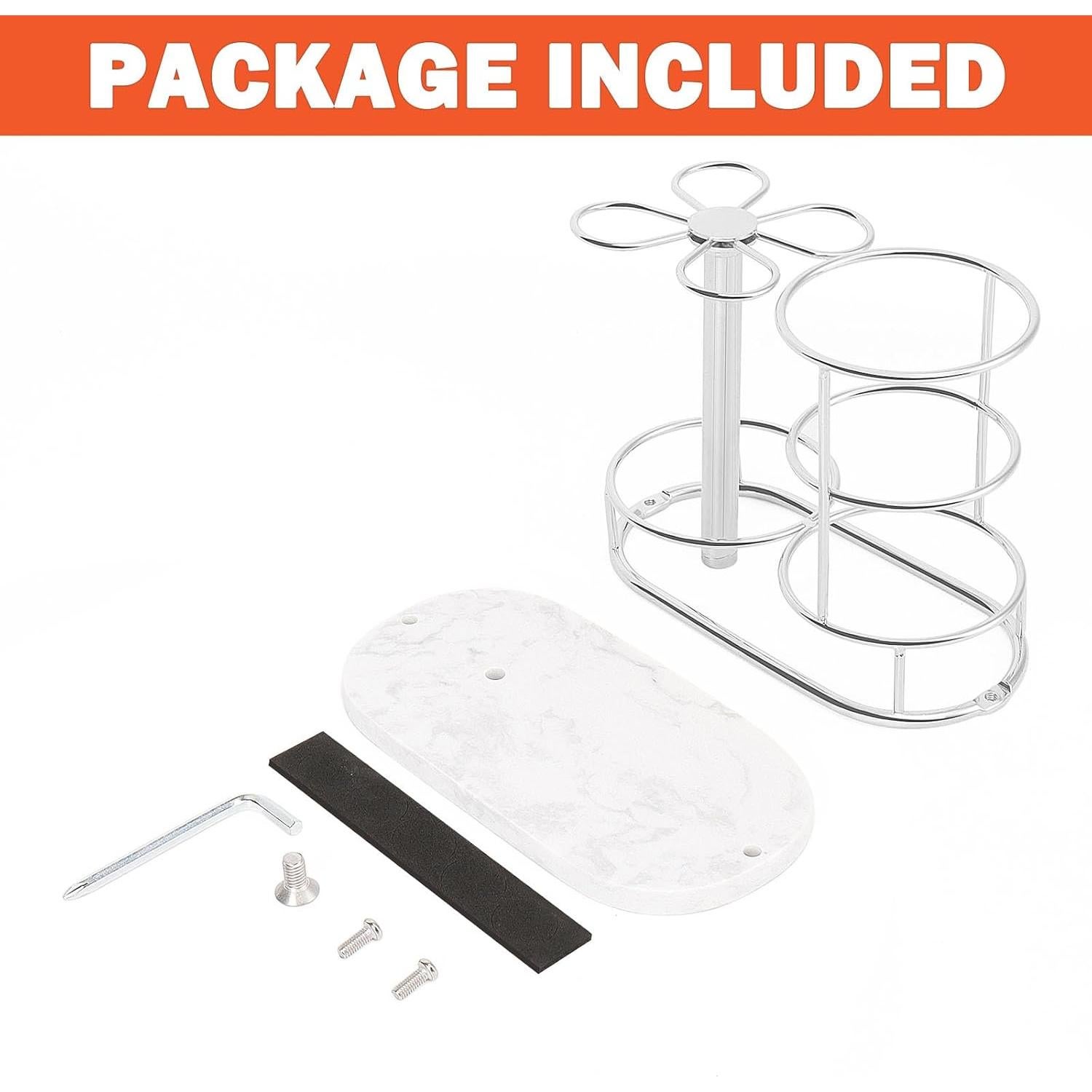 Soporte para Cepillos de Dientes HarJue Mediano Cromado con Mármol