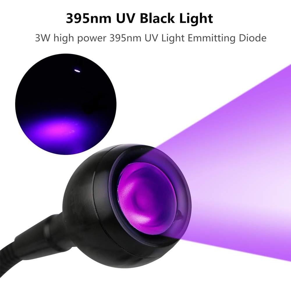 Luz Negra LED UV 3W Ulikeled con Cuello de Ganso 25cm