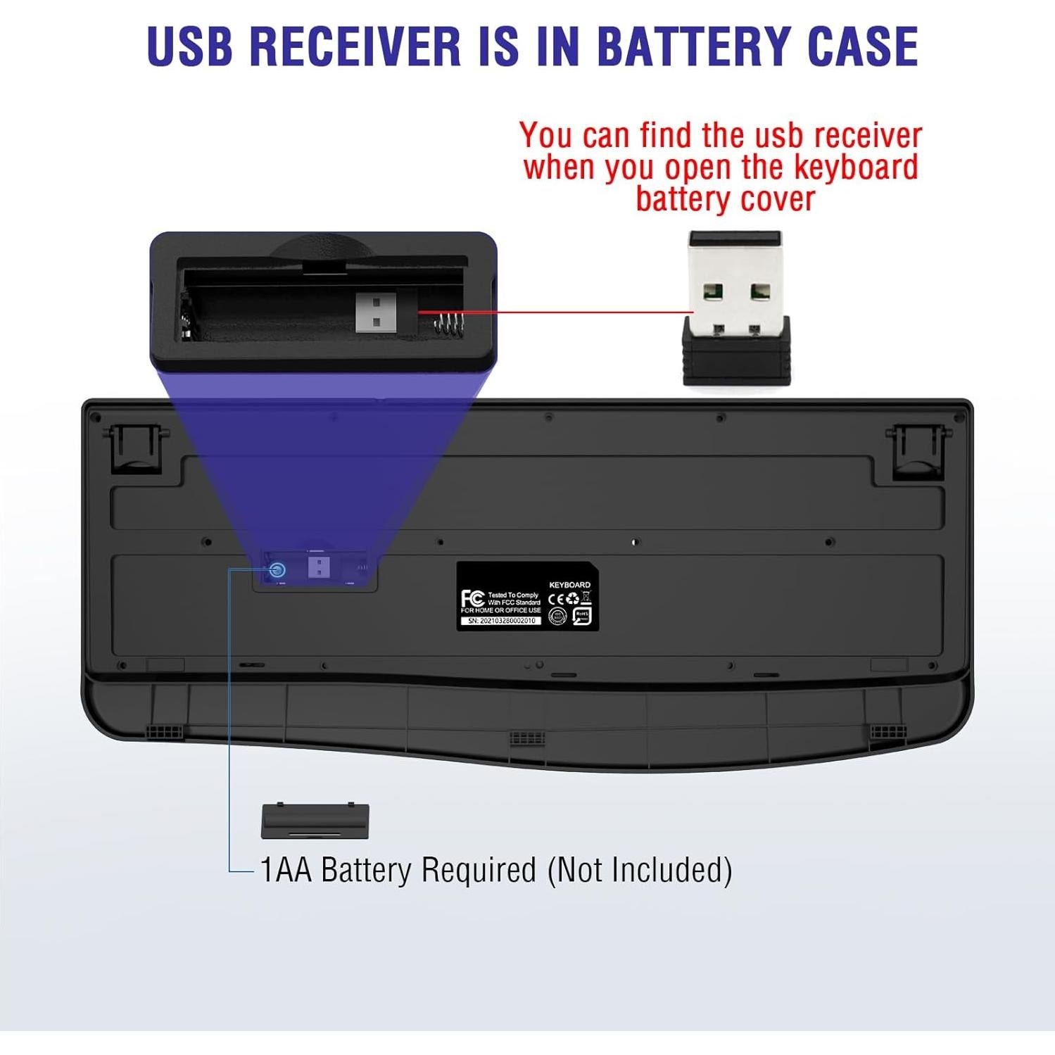 Teclado Inalámbrico Ergonómico DEYING CK211W con Reposamuñecas