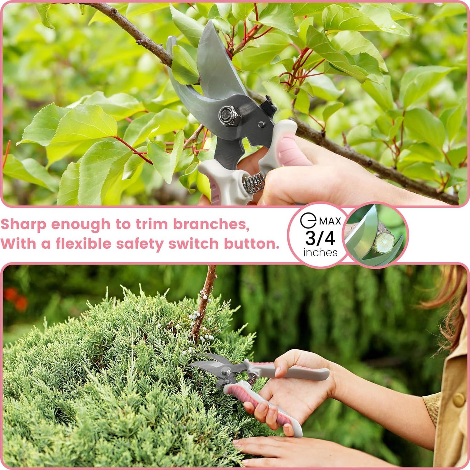 Set de Jardinería AIMORE 8 Piezas con Bolsa Rosa