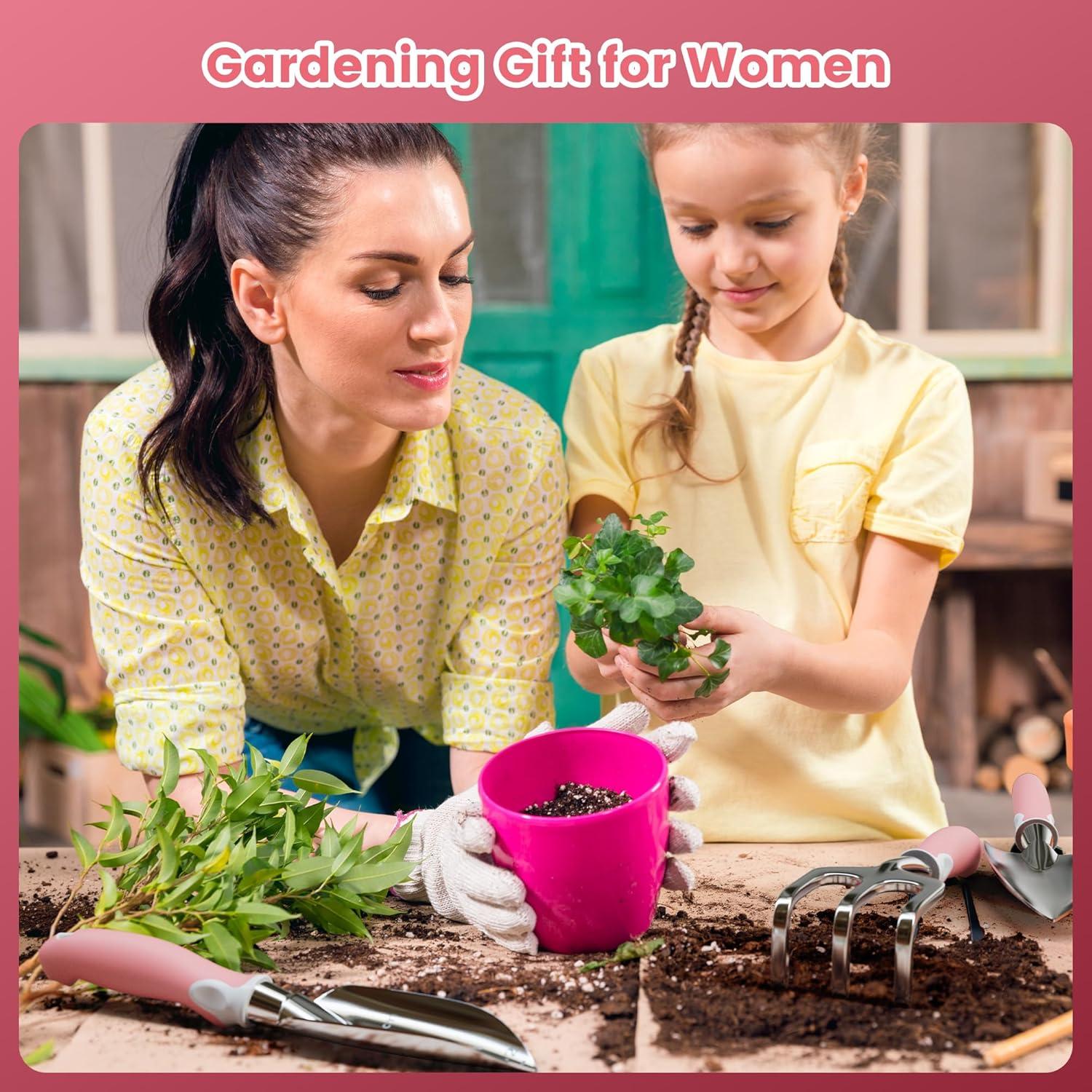 Set de Jardinería AIMORE 8 Piezas con Bolsa Rosa