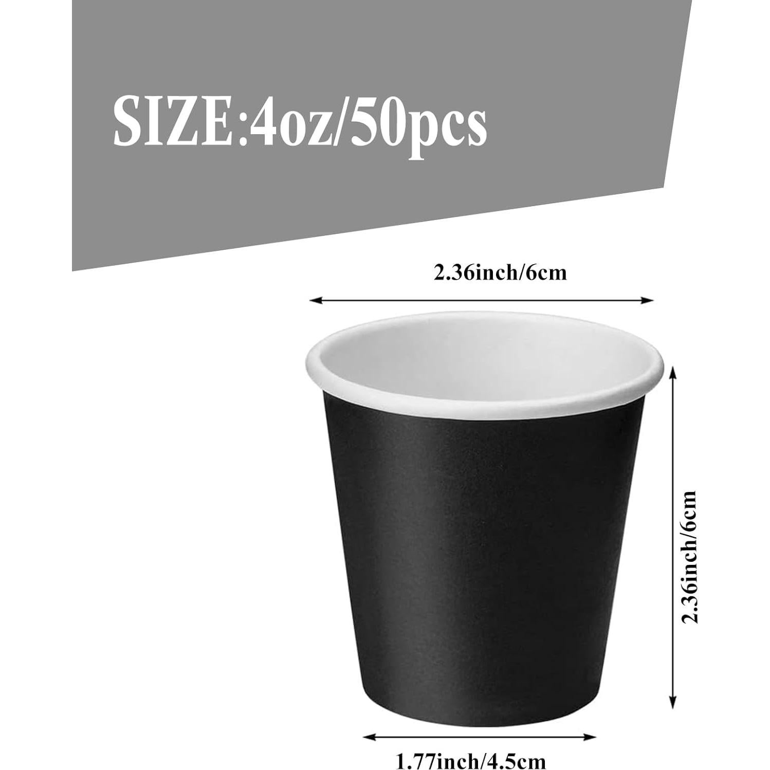 Vasos Desechables de Papel 4oz 50pcs Summark Negros