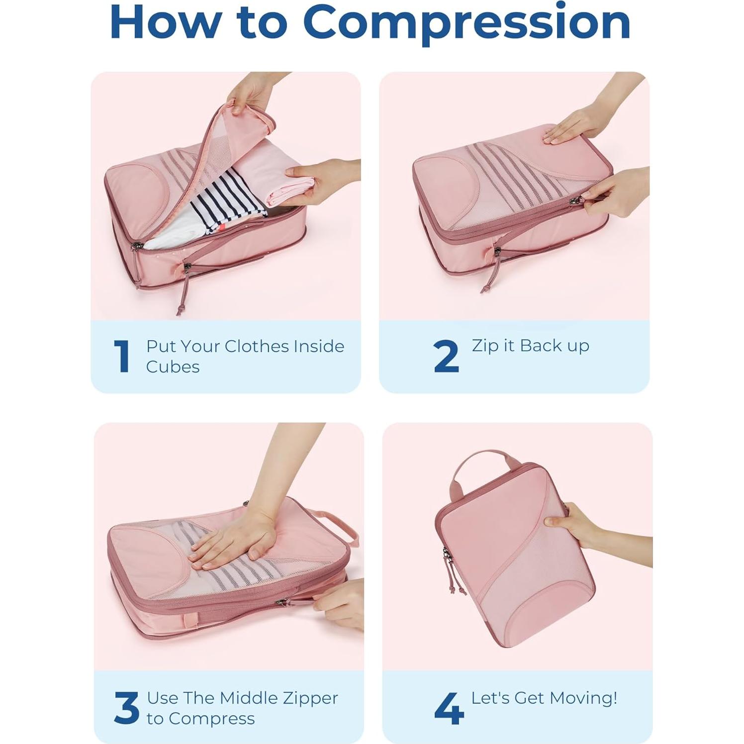 Cubos de Compresión BAGSMART - Set de 6 Organizadores de Maletas
