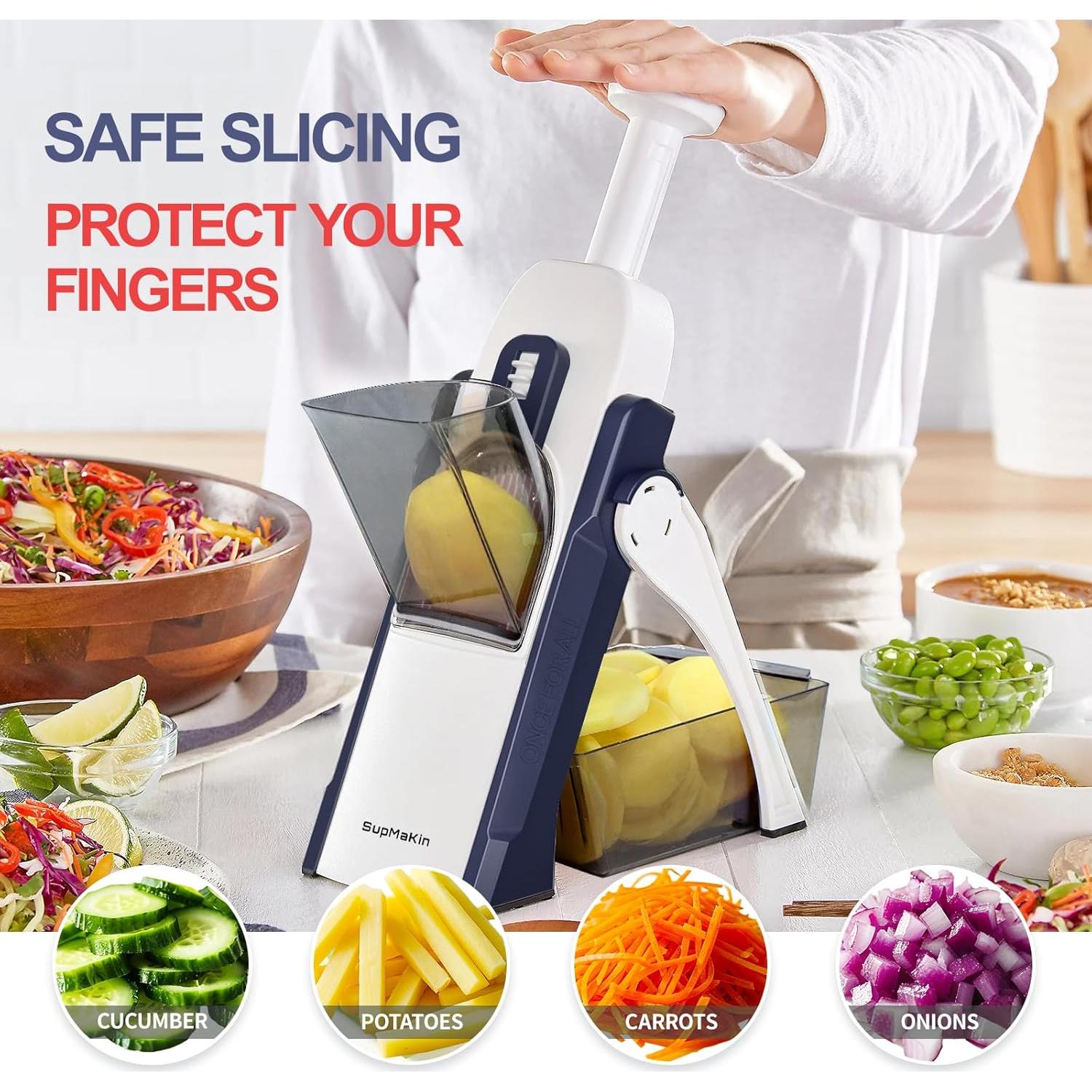 Mandolina Cortadora de Verduras SupMaKin Azul Ajustable 0.1-8mm