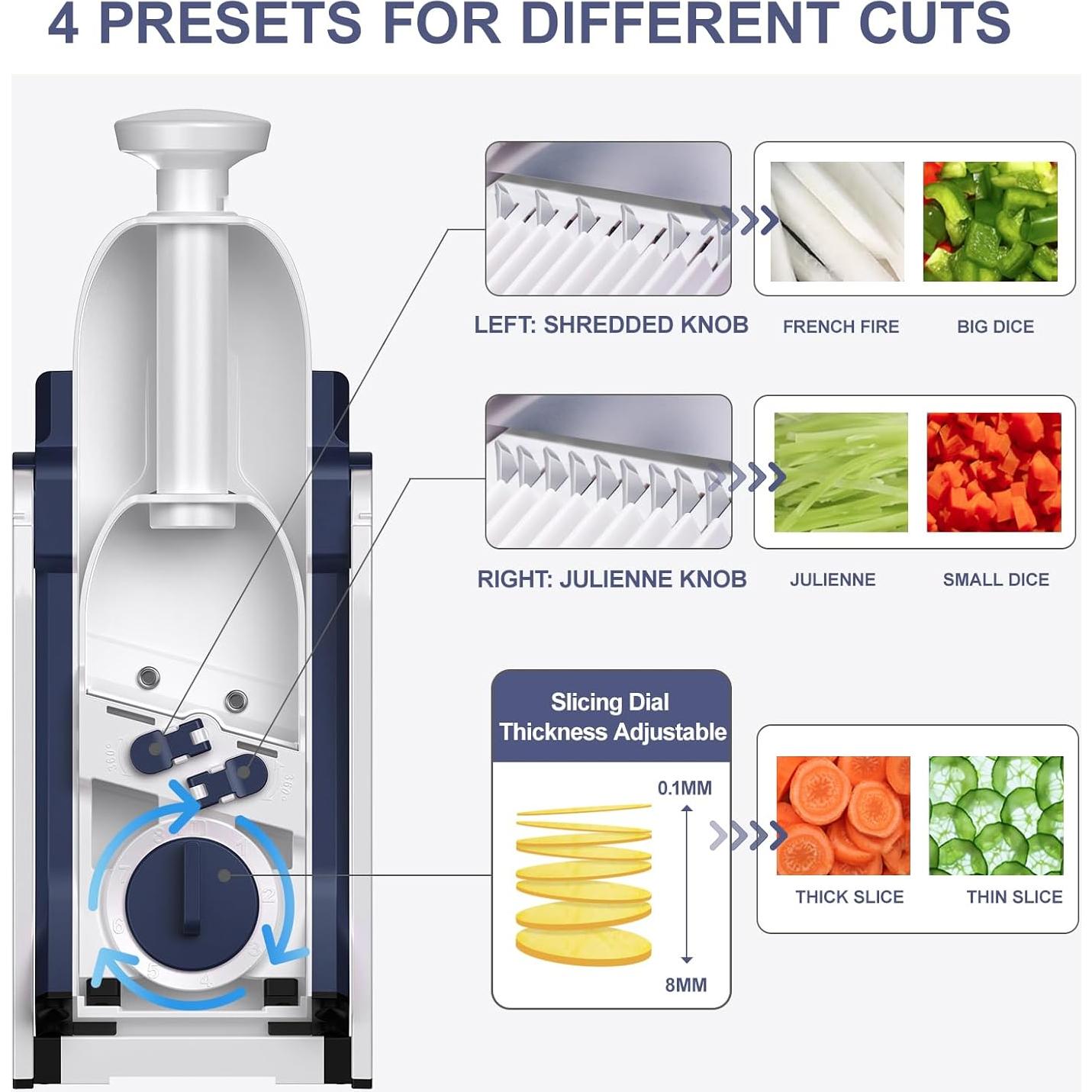 Mandolina Cortadora de Verduras SupMaKin Azul Ajustable 0.1-8mm
