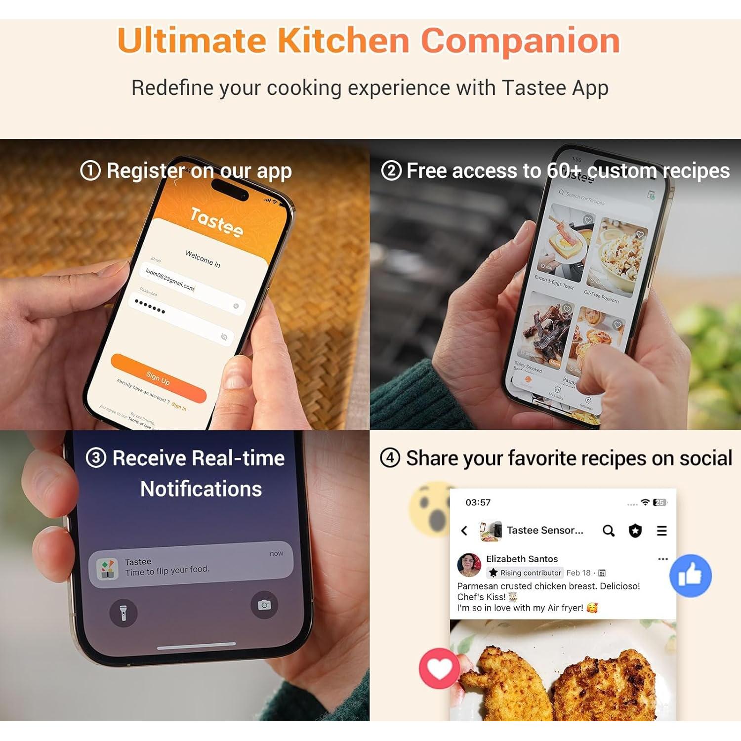 Freidora de Aire Cerámica Tastee 5.5QT Digital 8-en-1