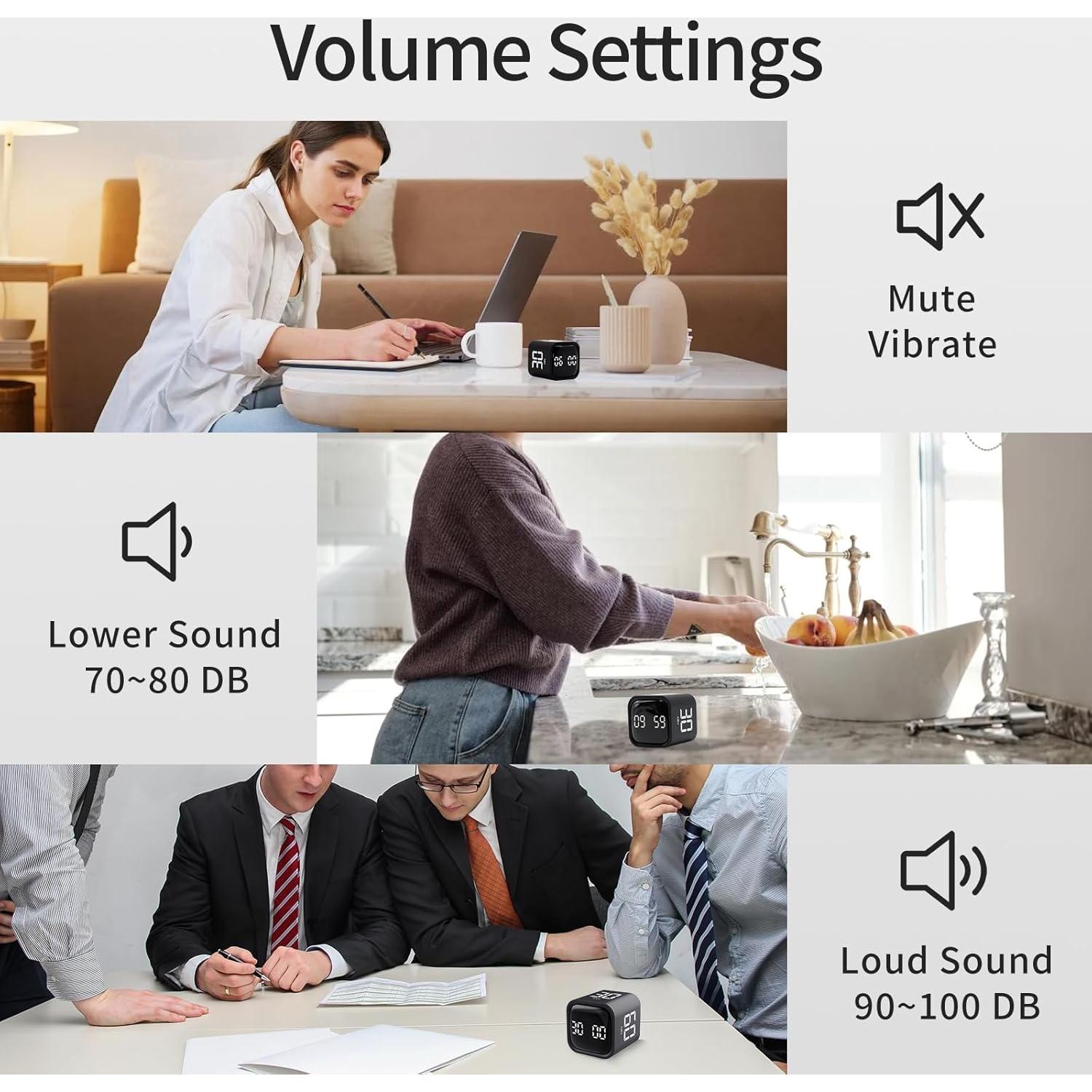 Temporizador de Productividad LUCKY TIME Cubo 4.3cm Silencio y Vibrar