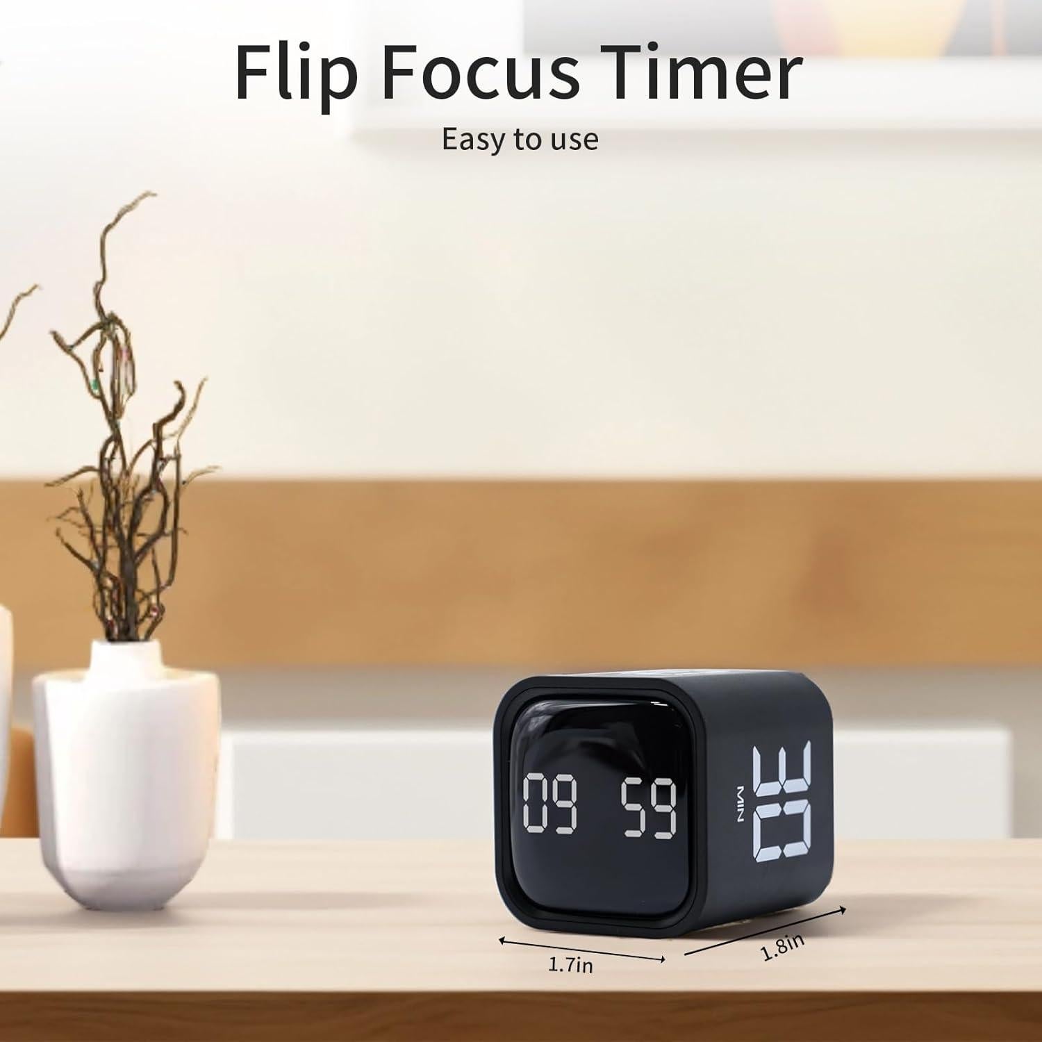 Temporizador de Productividad LUCKY TIME Cubo 4.3cm Silencio y Vibrar